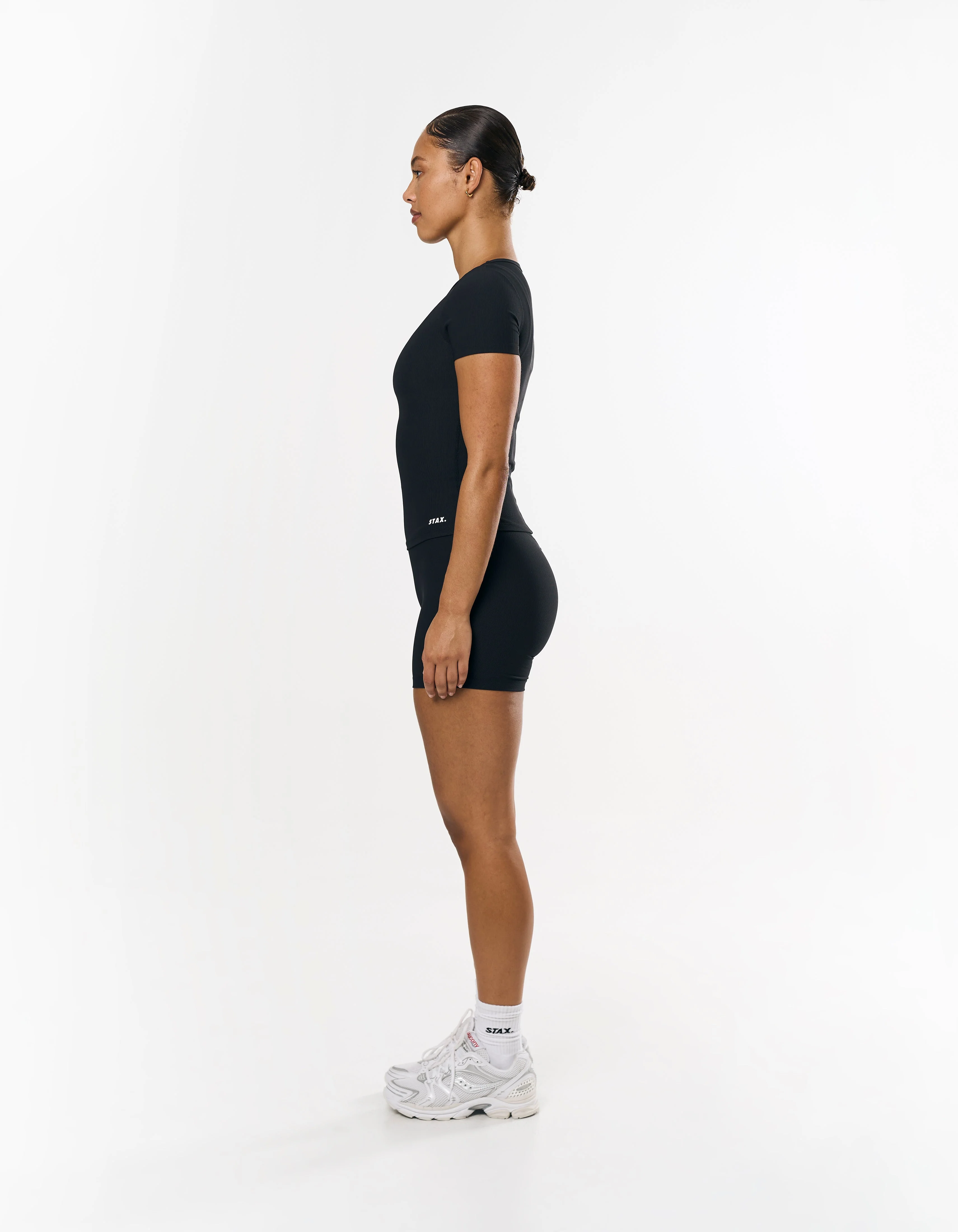Active Rib Fitted Tee - Black - Image 4