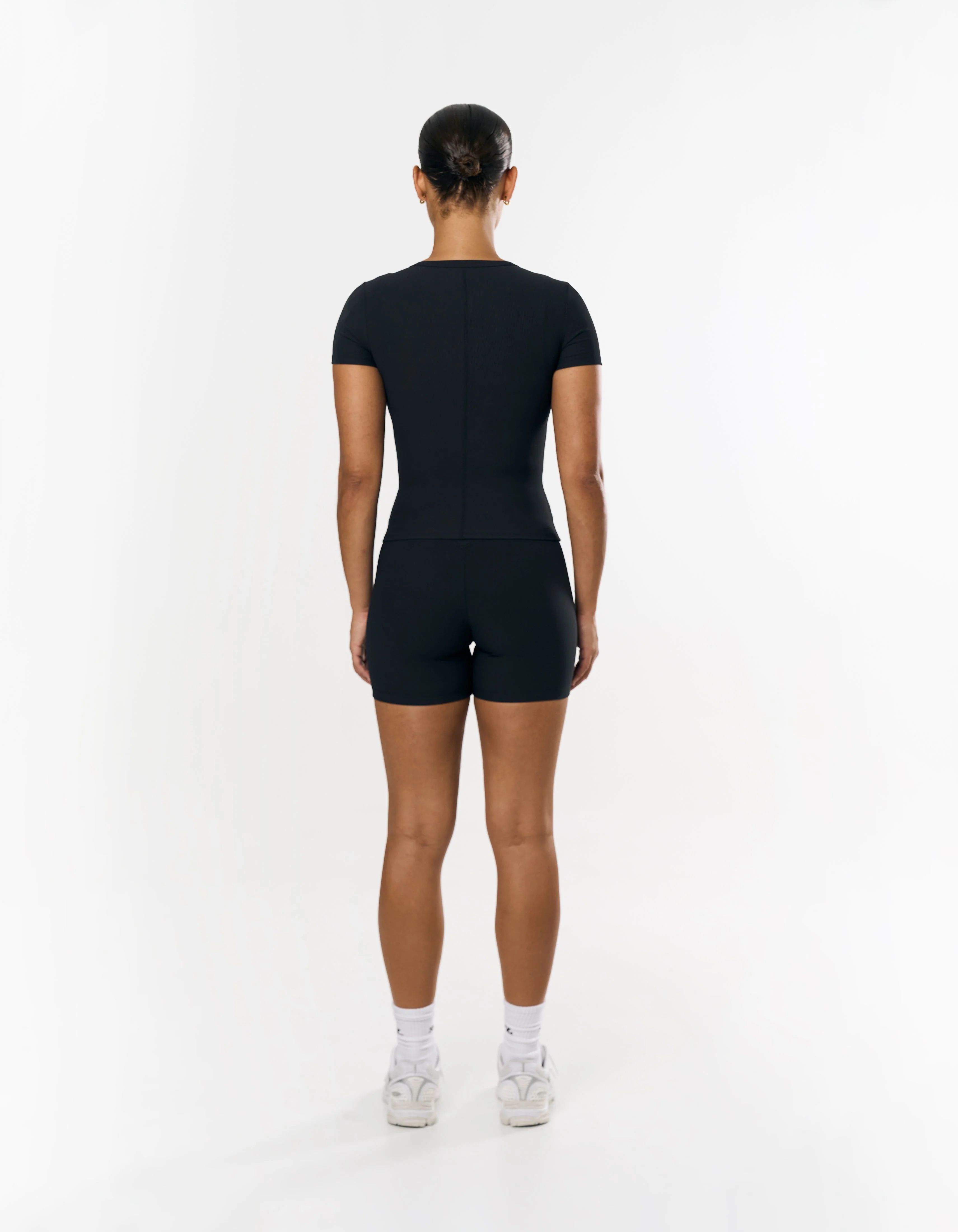 Active Rib Fitted Tee - Black - Image 5