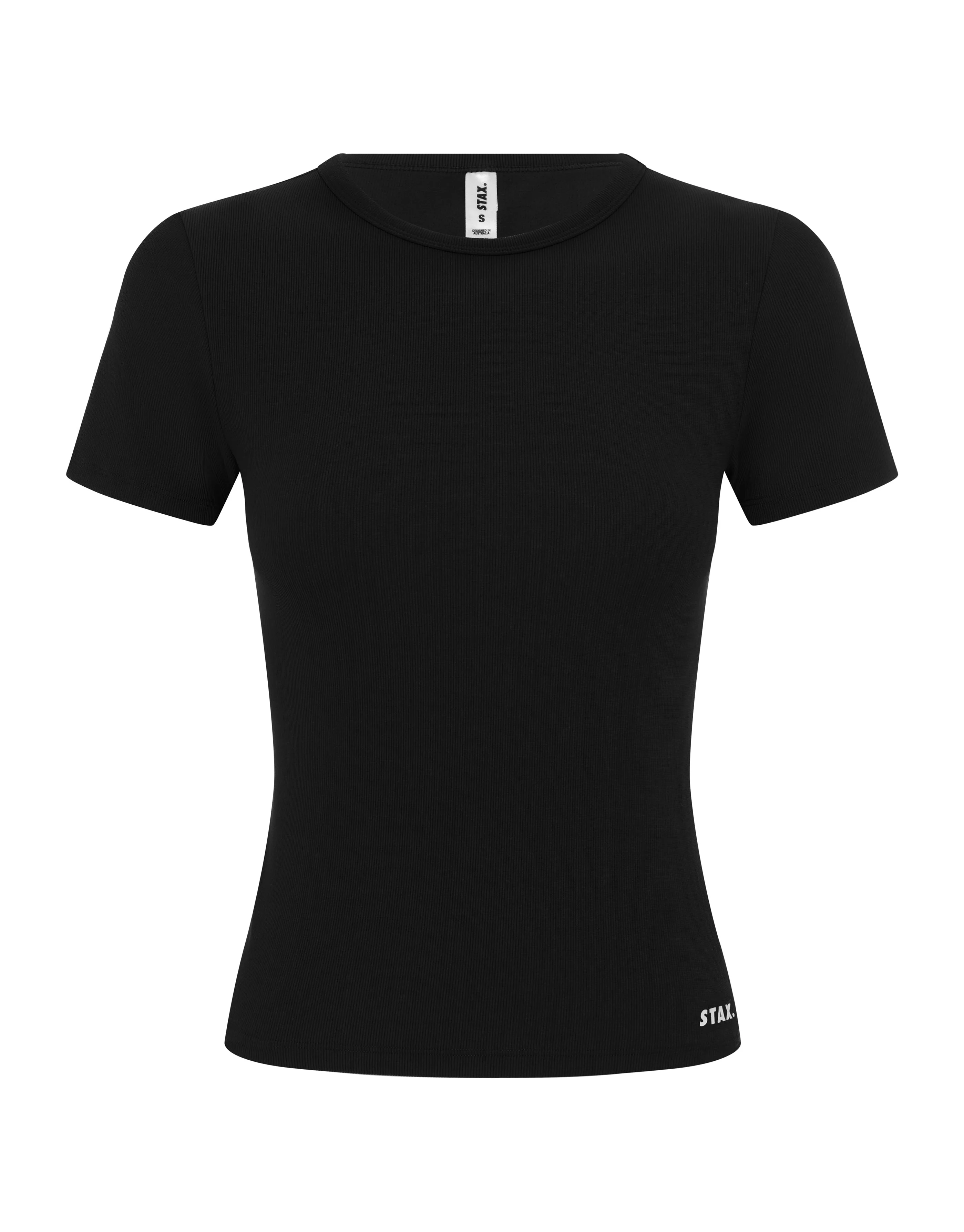 Active Rib Fitted Tee - Black - Image 8