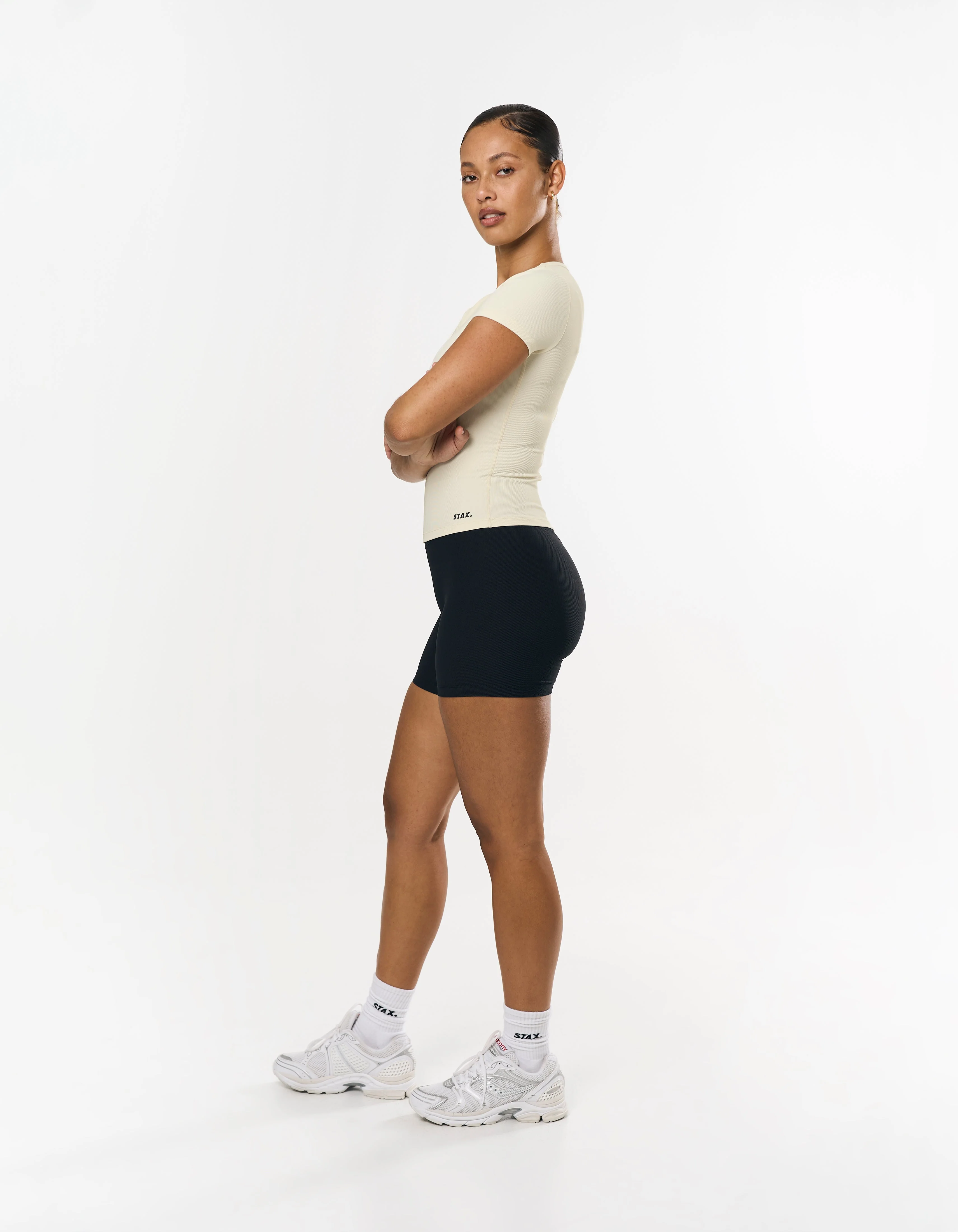 Active Rib Fitted Tee - Cloud - Image 4