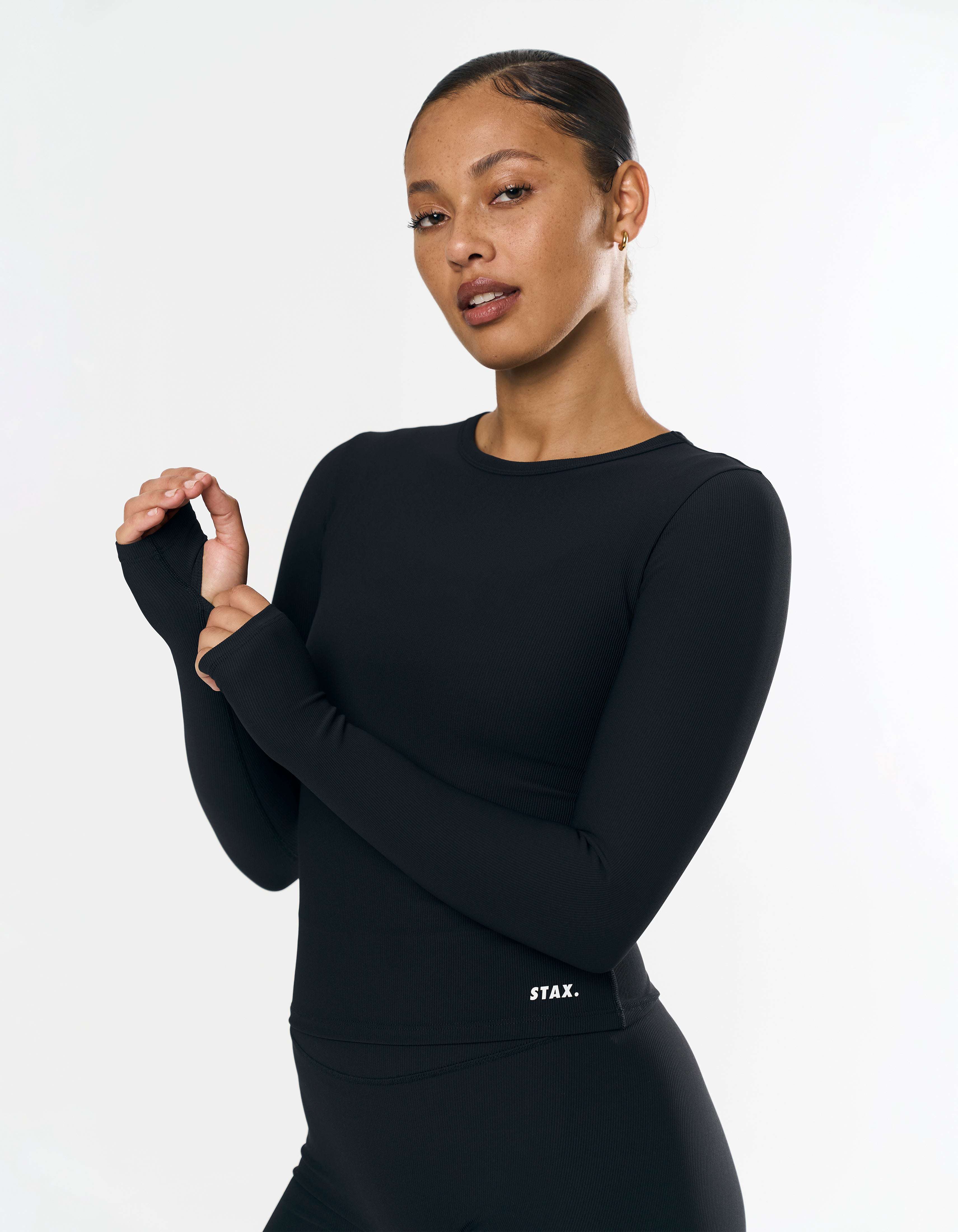 Active Rib Long Sleeve - Black - Image 4