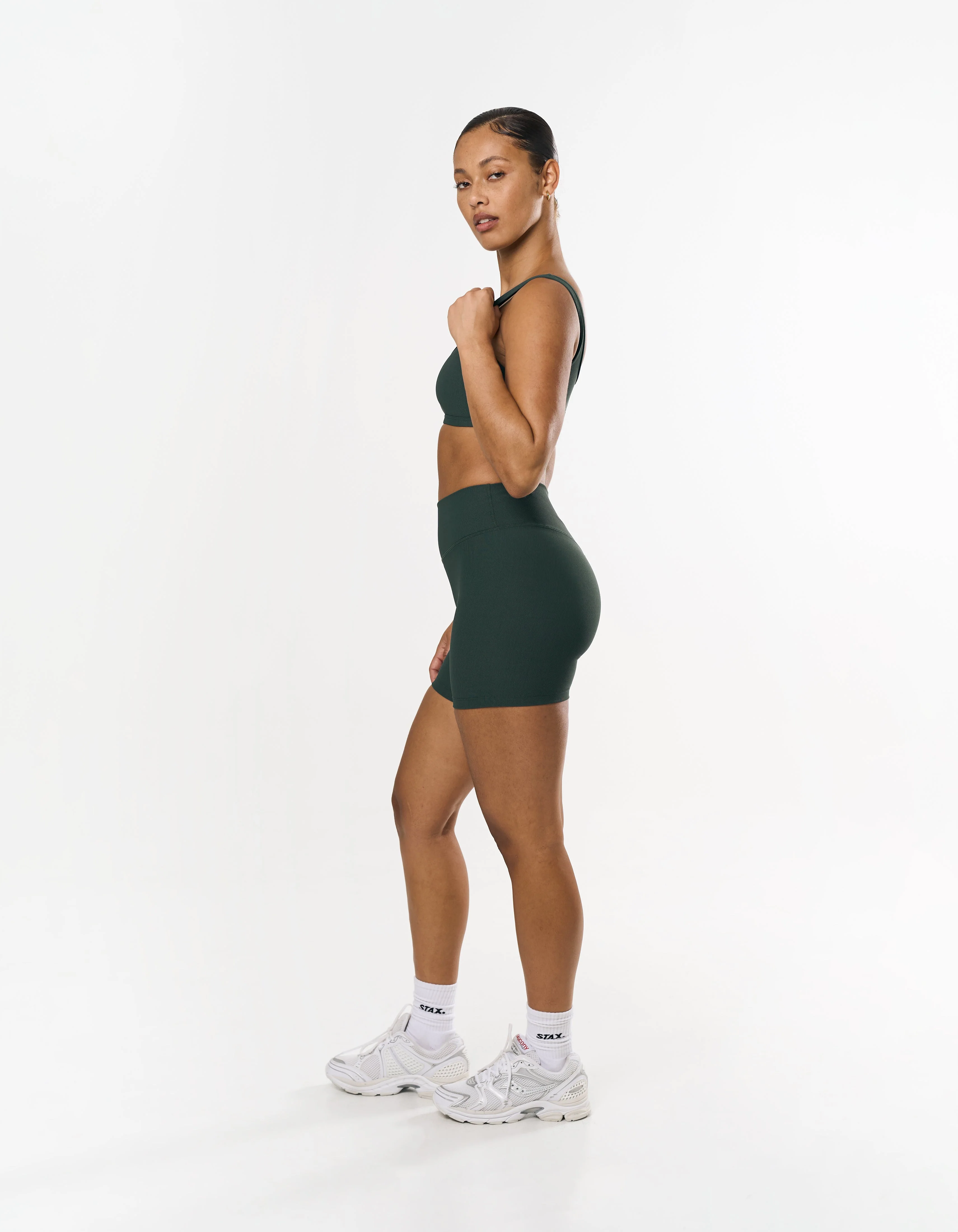 Active Rib Midi Bike Shorts - Alpine - Image 4
