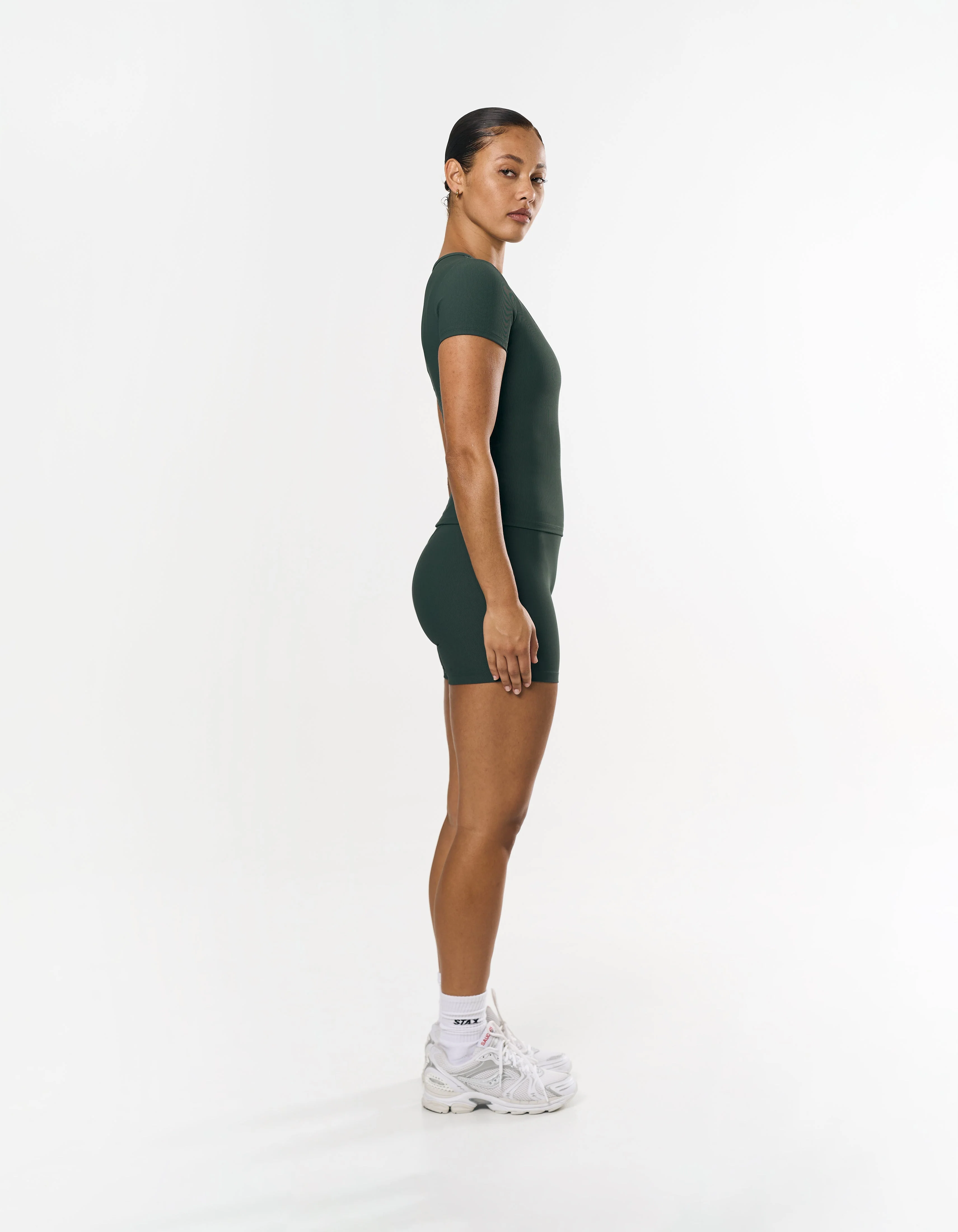 Active Rib Midi Bike Shorts - Alpine - Image 8