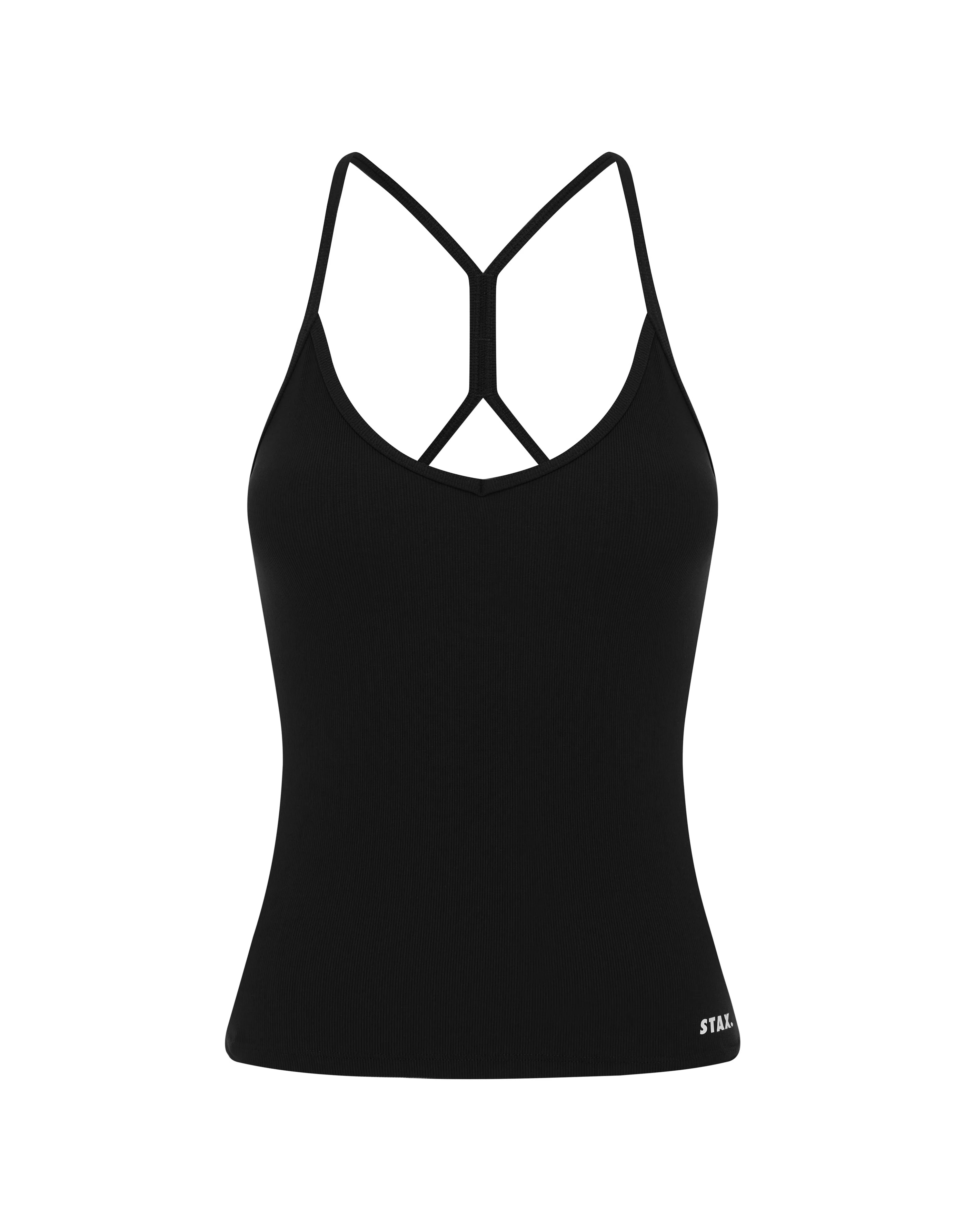 Active Rib Strappy Singlet - Black - Image 9