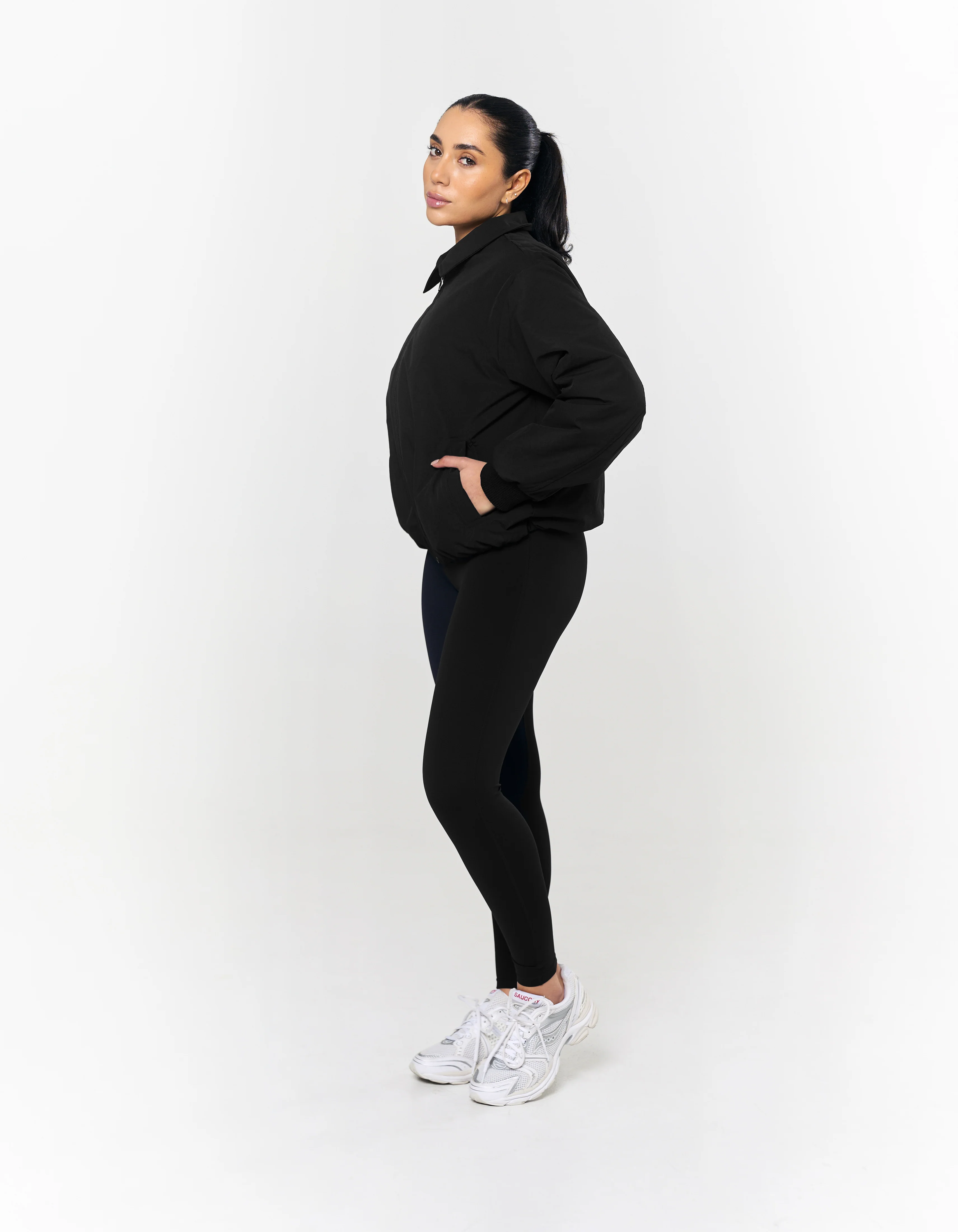 Collared Bomber Jacket - Ink - Image 3