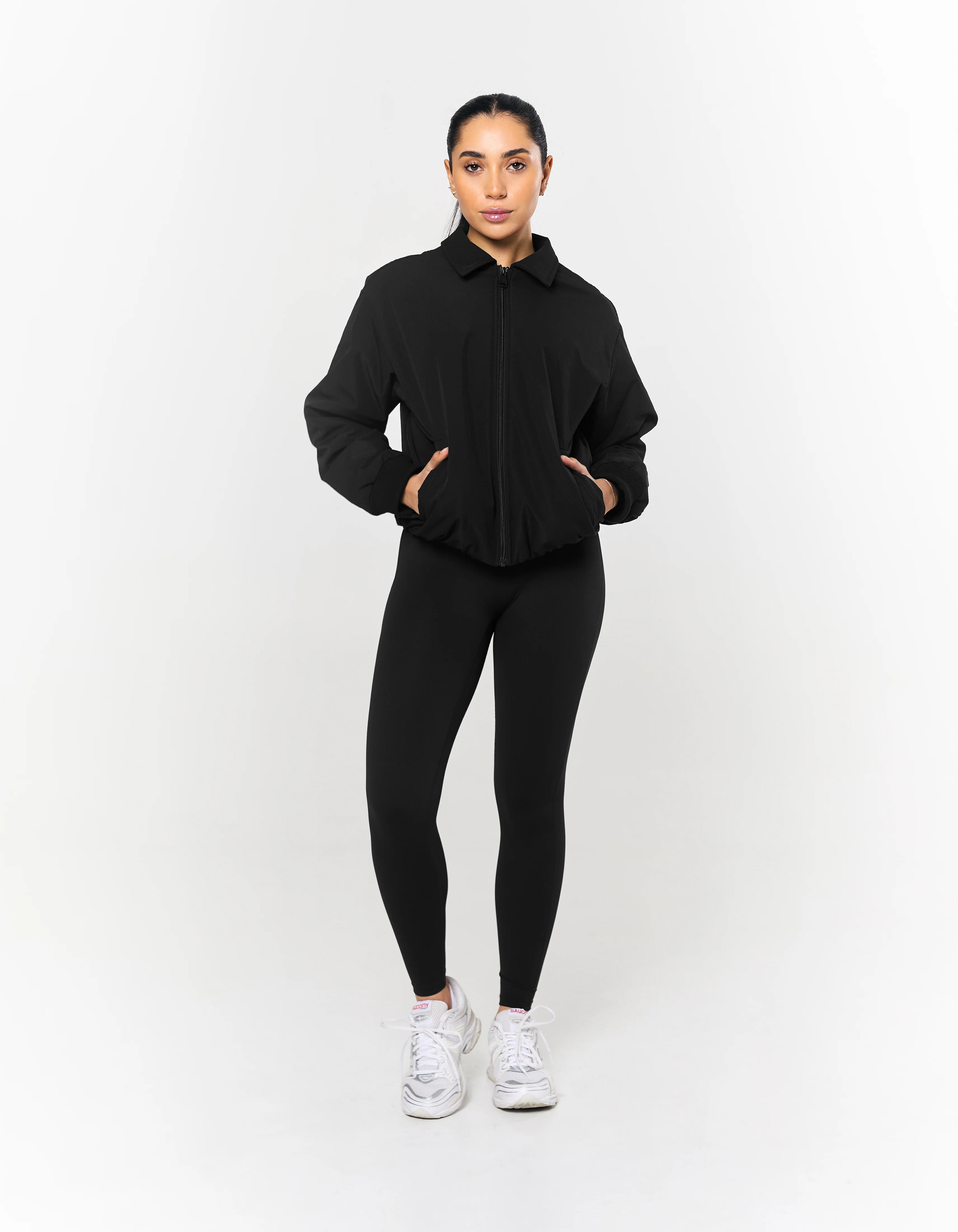 Collared Bomber Jacket - Ink - Image 4