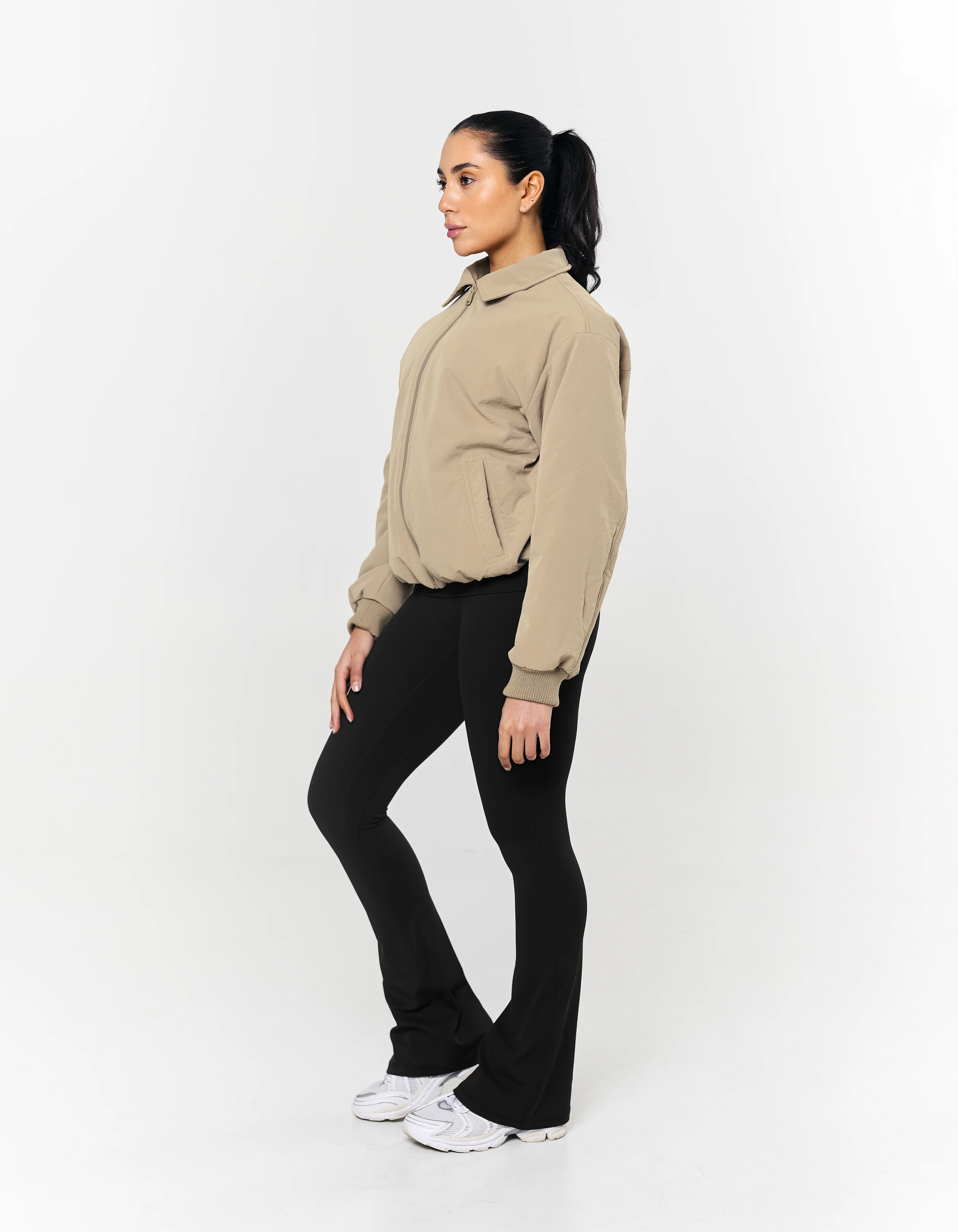 Collared Bomber Jacket - Sandstone - Image 4