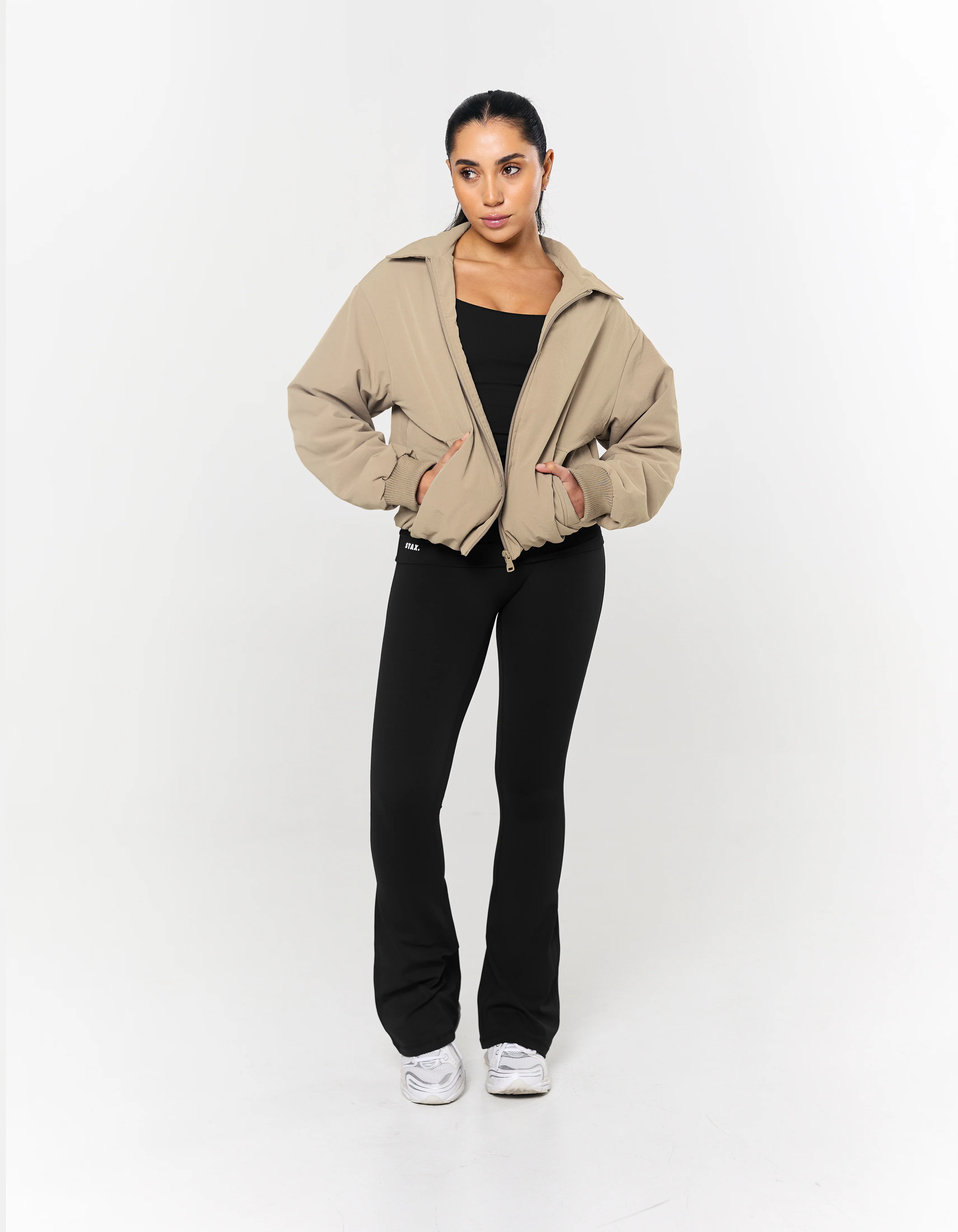 Collared Bomber Jacket - Sandstone - Image 6