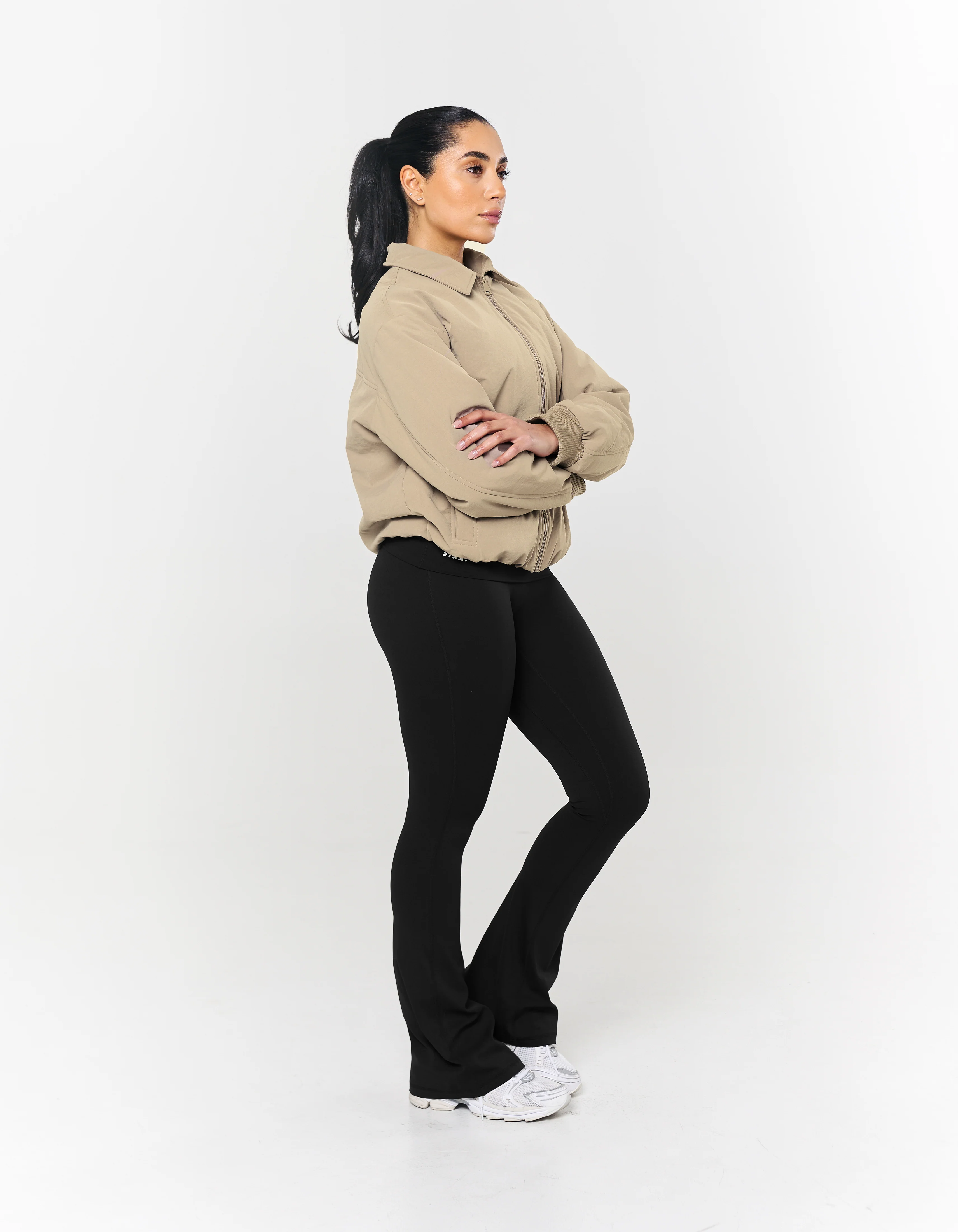 Collared Bomber Jacket - Sandstone - Image 7