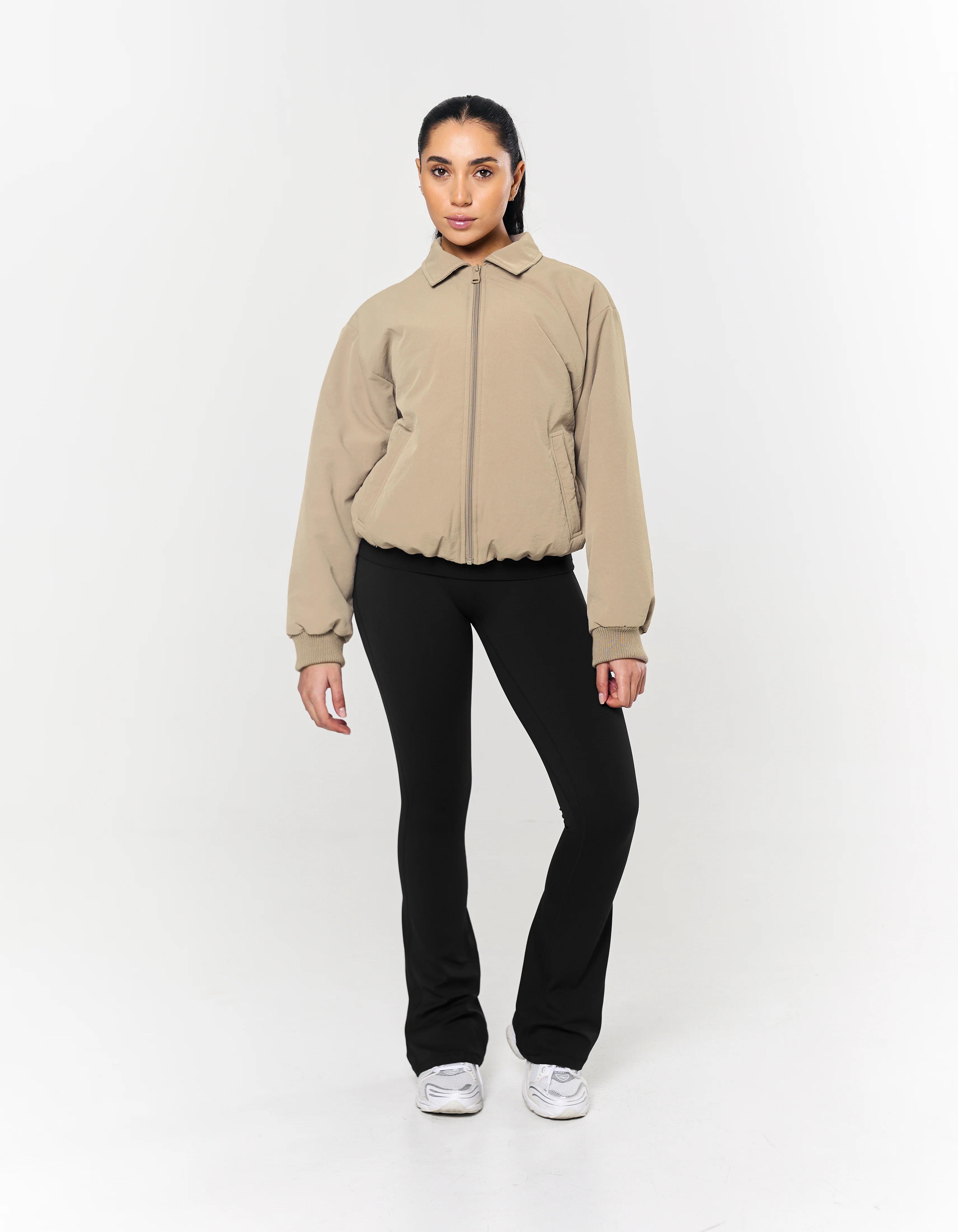 Collared Bomber Jacket - Sandstone - Image 8