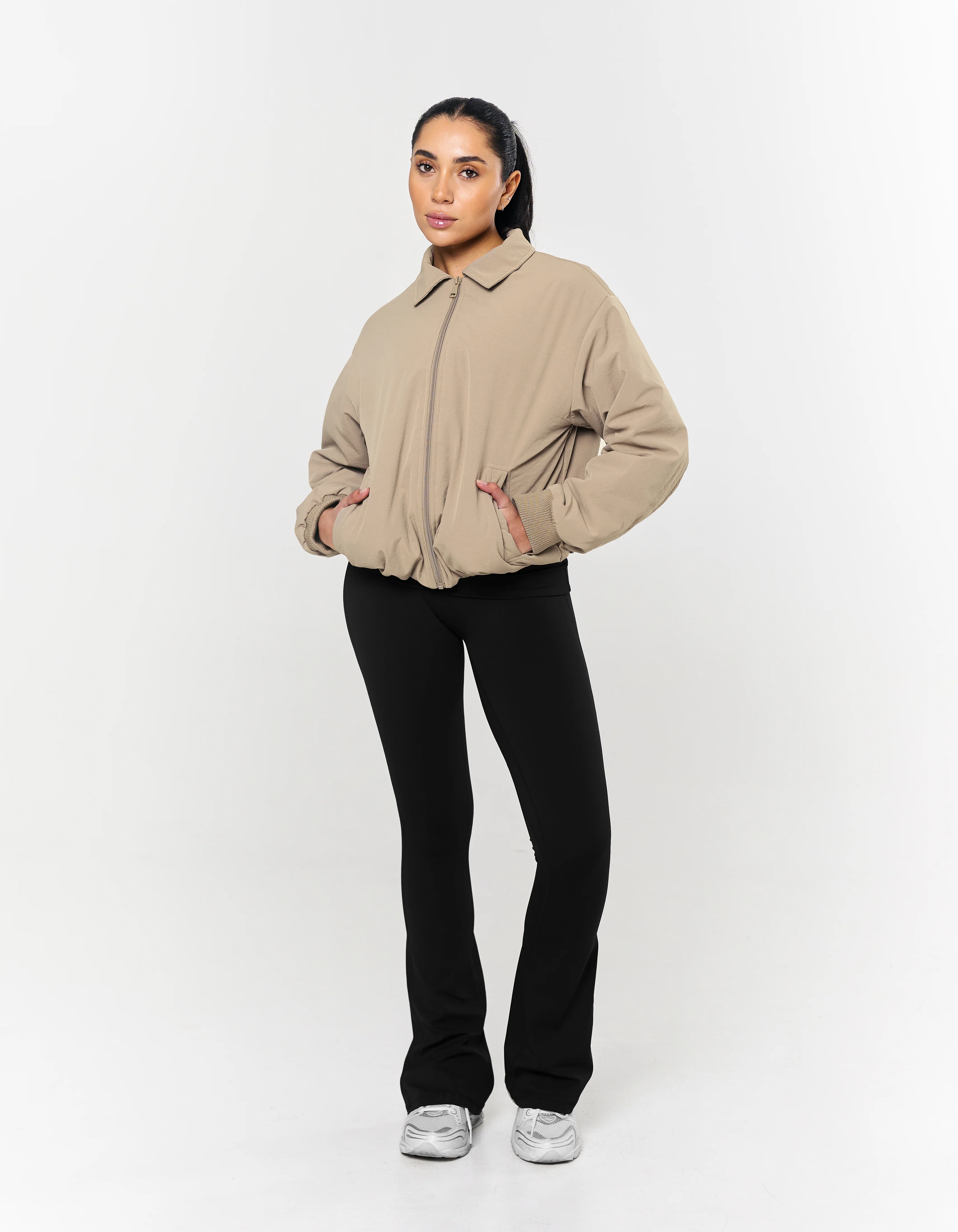 Collared Bomber Jacket - Sandstone - Image 9