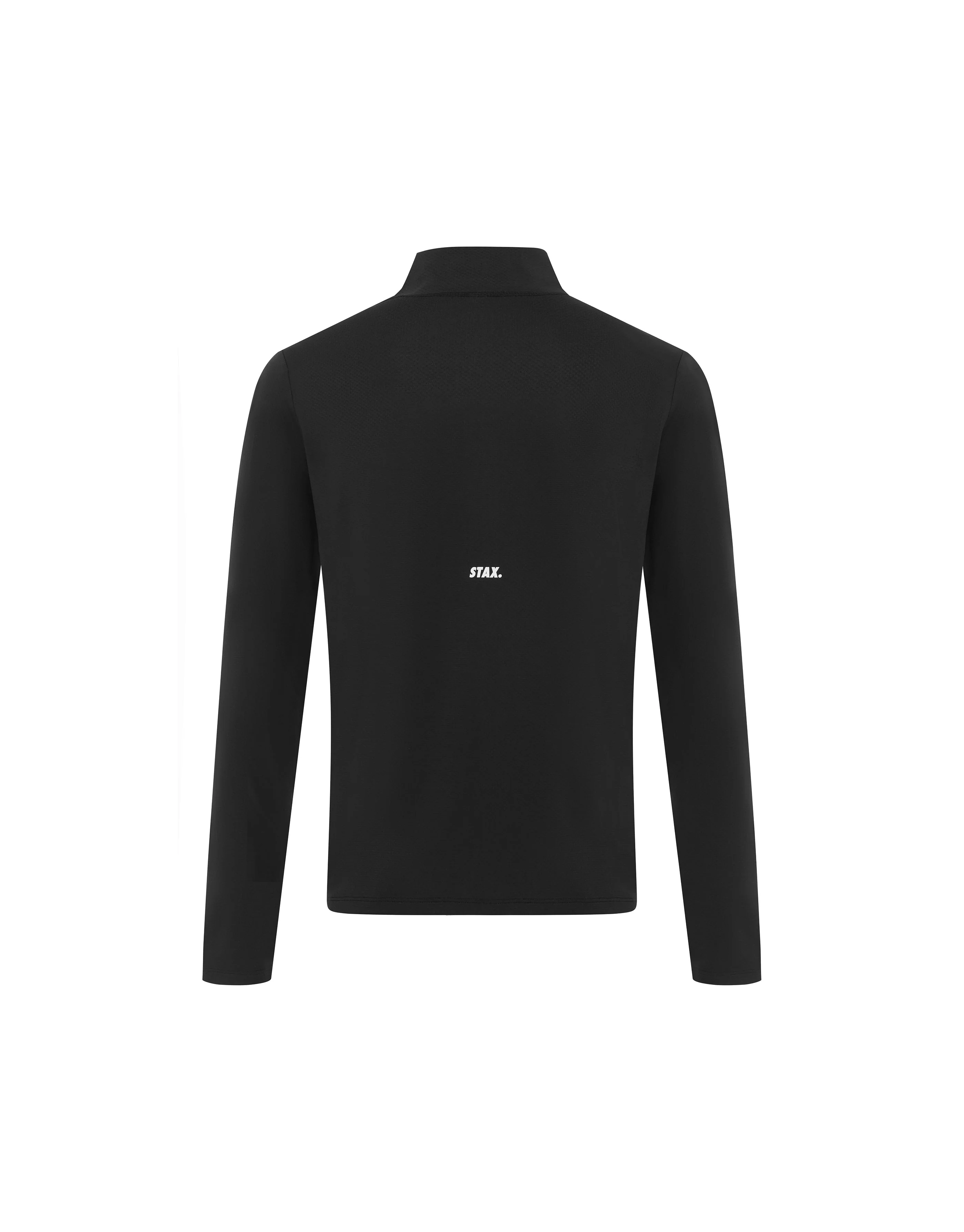 Mens Sport 1/4 Zip Long Sleeve - Black - Image 9