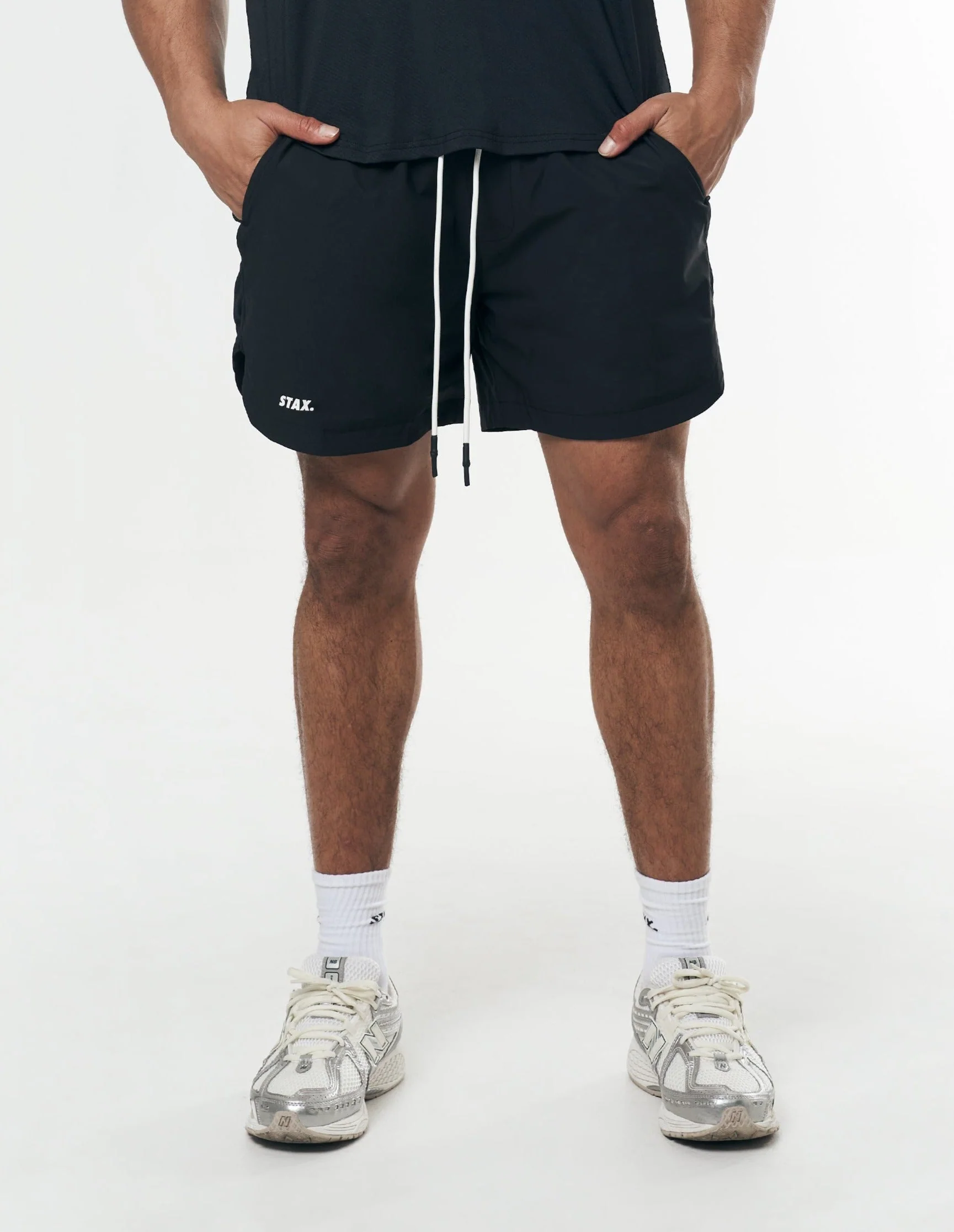Mens Sport Nylon Shorts - Black - Image 4