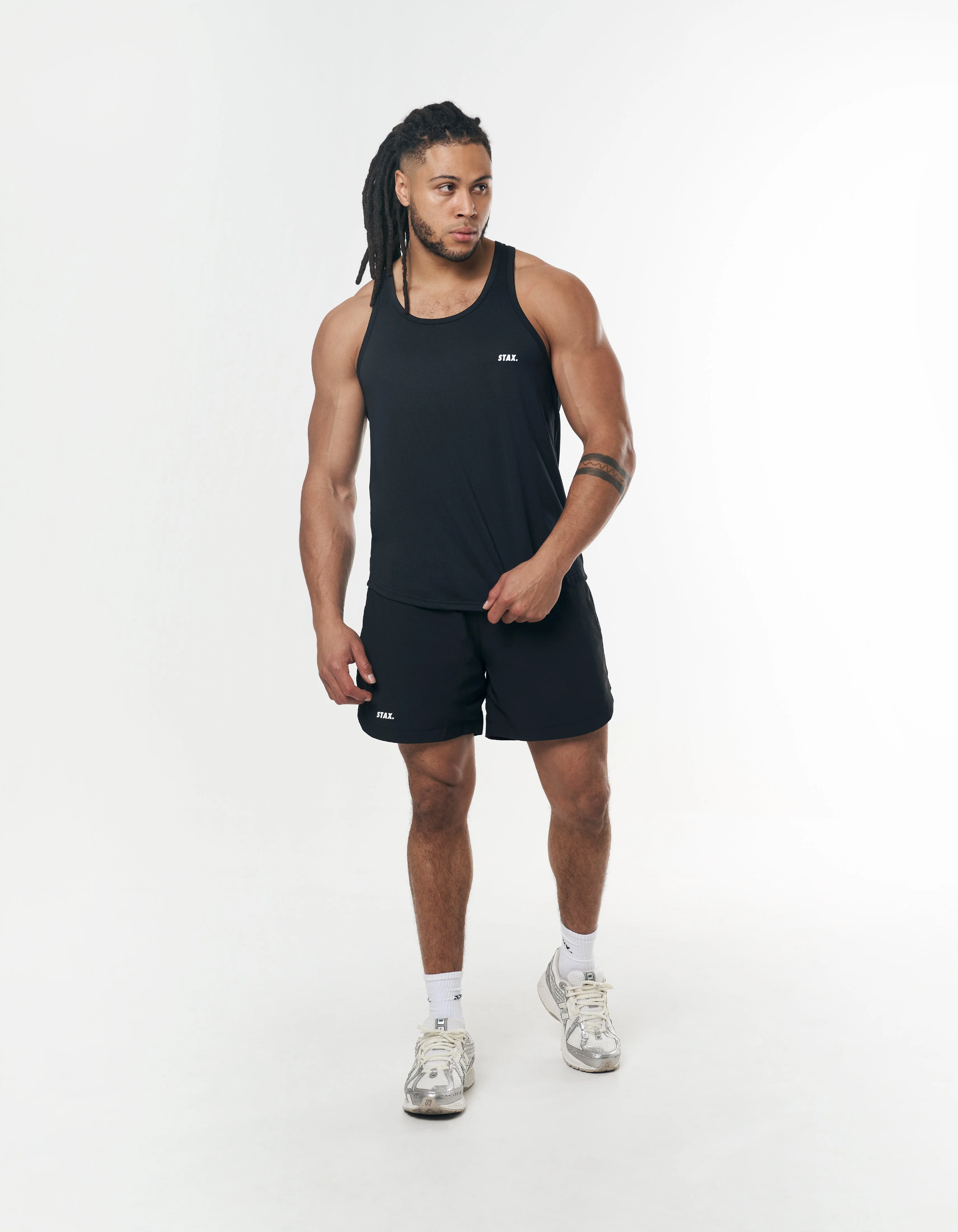 Mens Sport Nylon Shorts - Black - Image 5