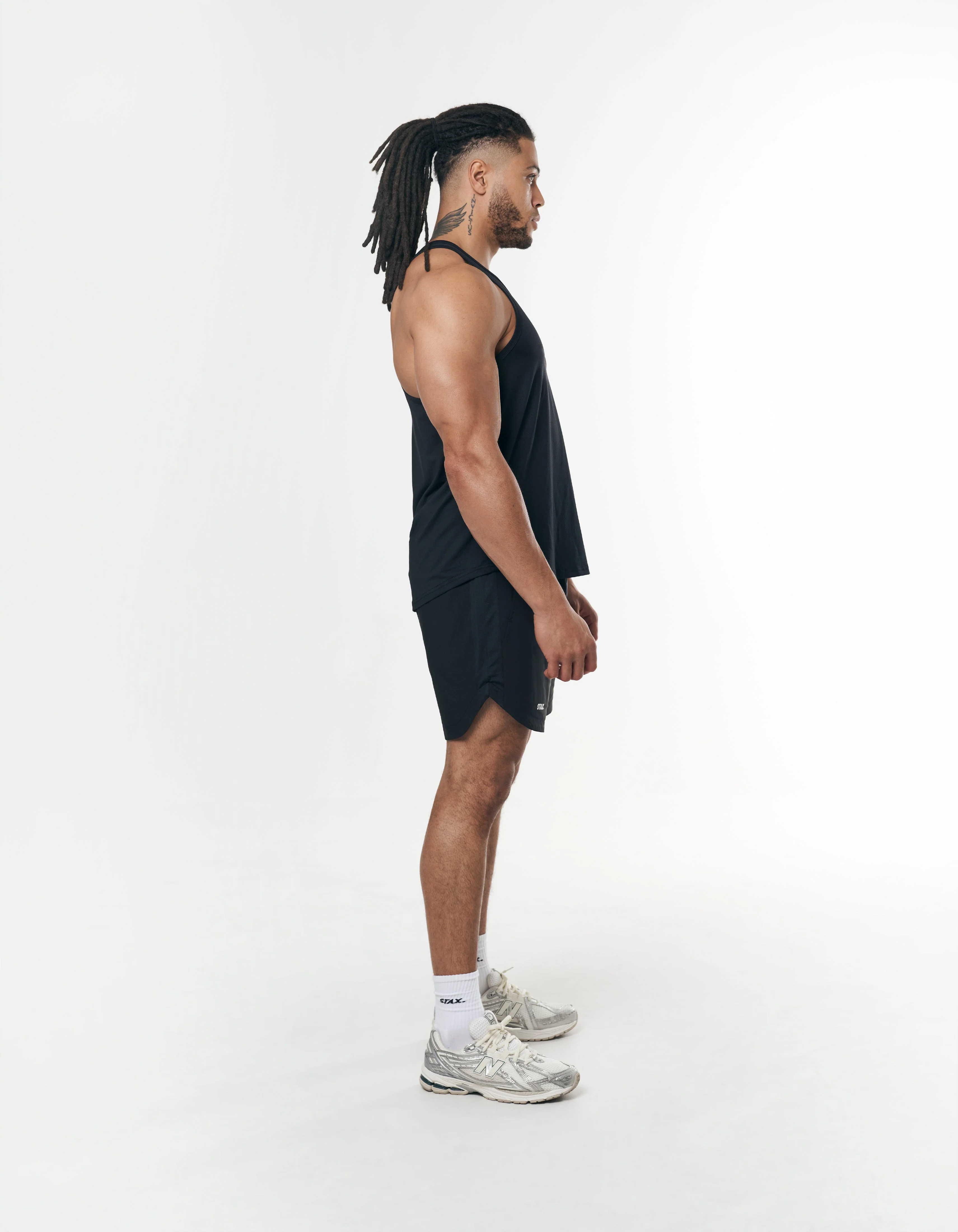 Mens Sport Nylon Shorts - Black - Image 6
