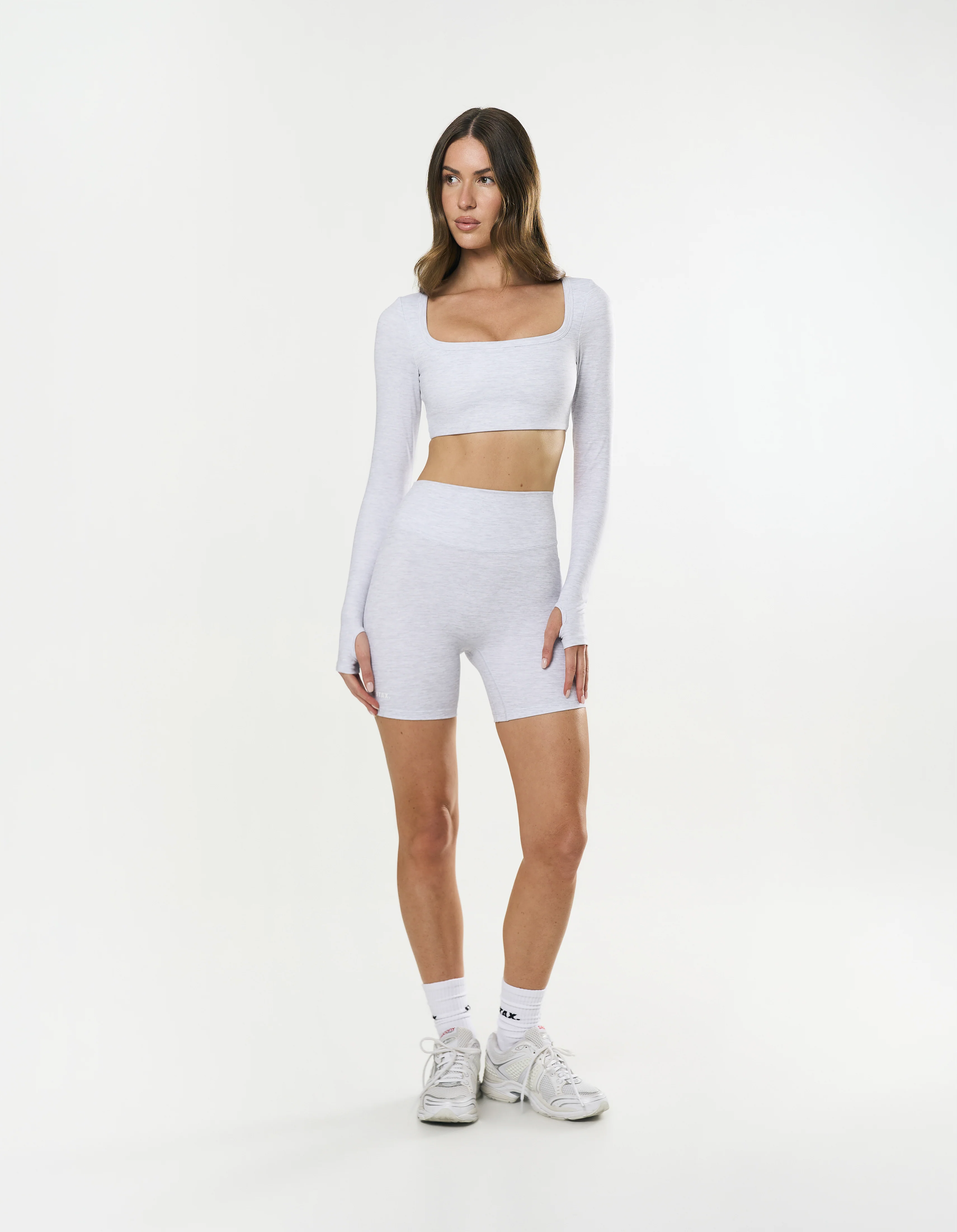 Midi Bike Shorts Airlyte - Grey Marle - Image 3