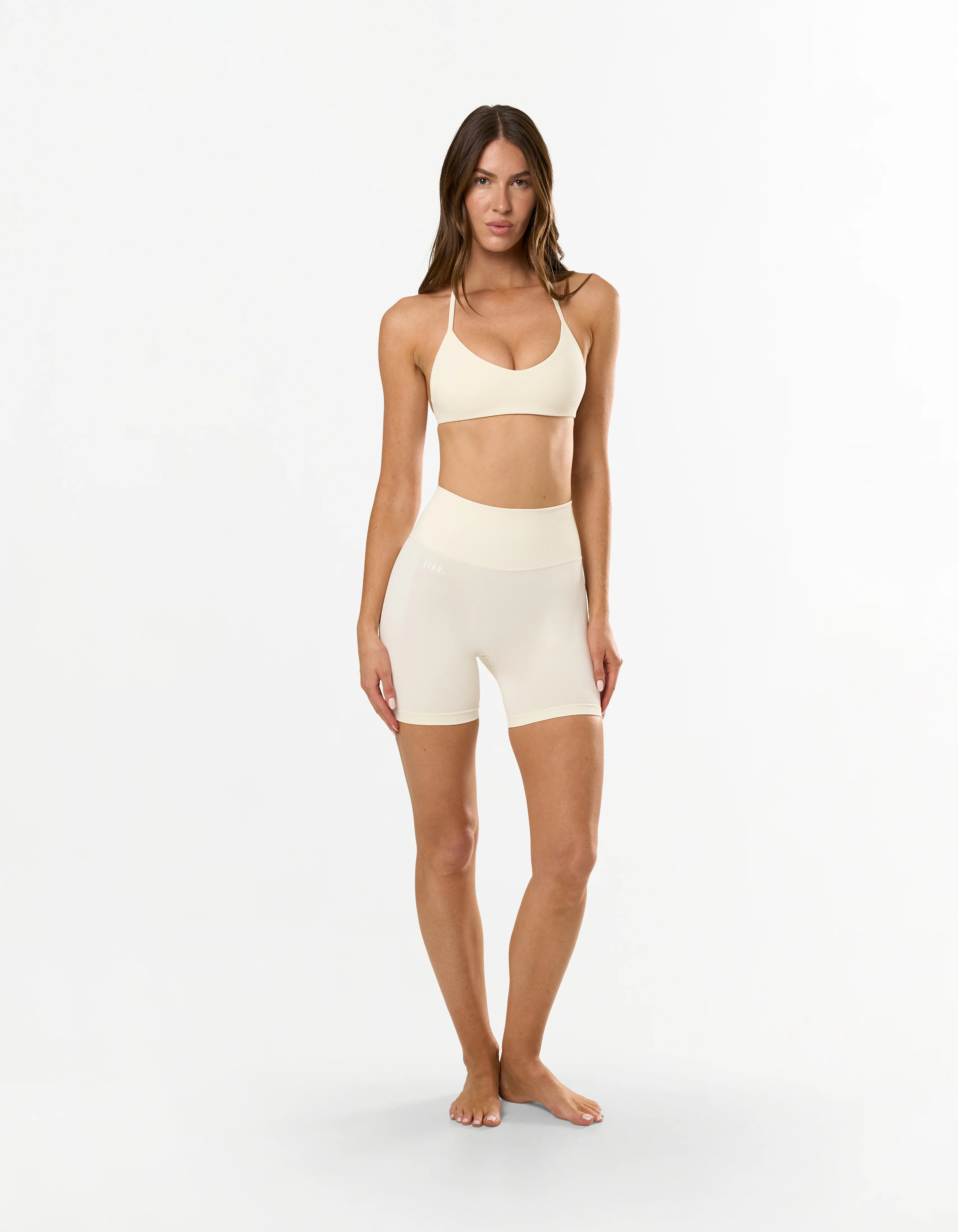 Premium Seamless Skulpt Midi Bike Shorts - Cream - Image 6