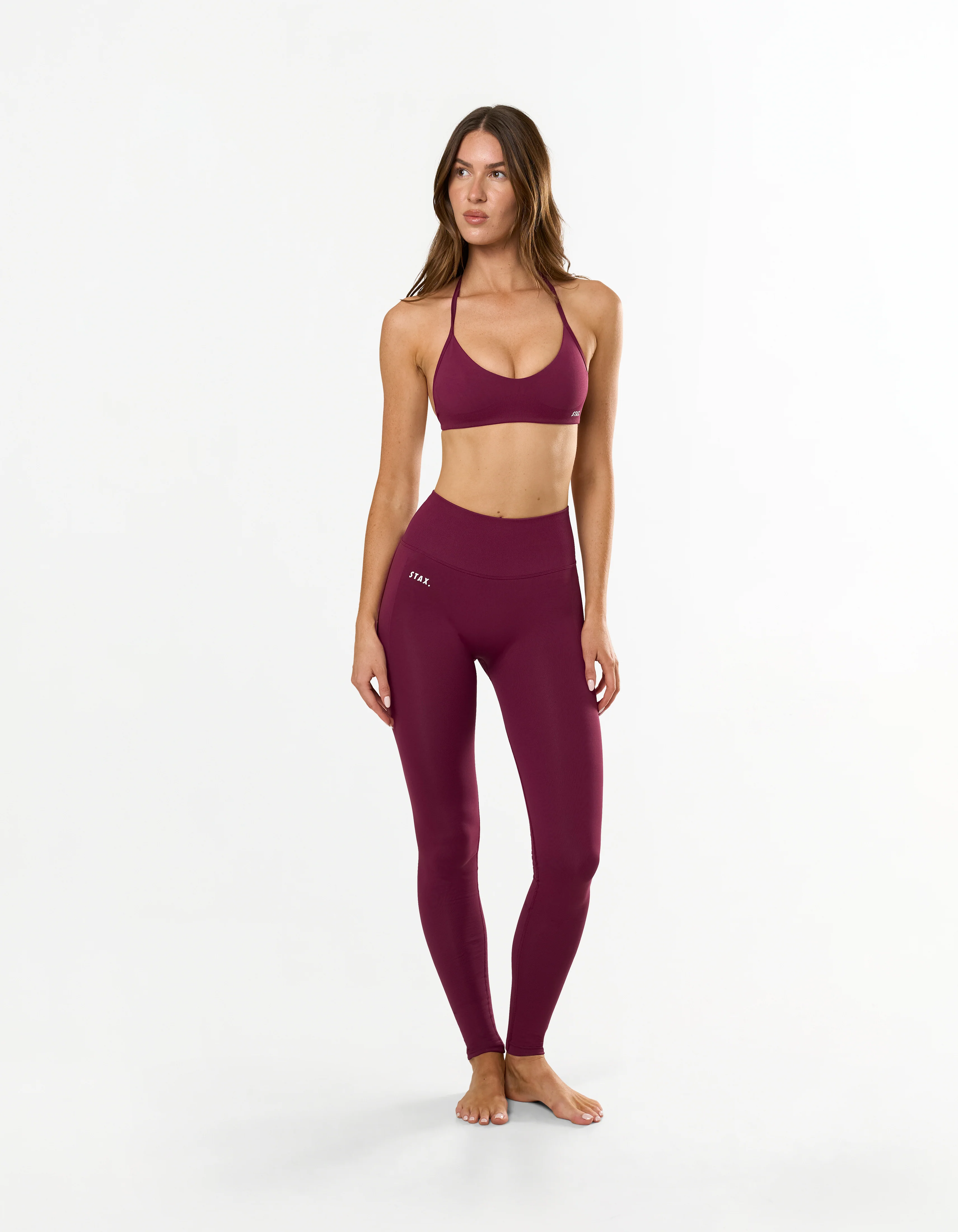 Premium Seamless Skulpt Tights - Burgundy - Image 7