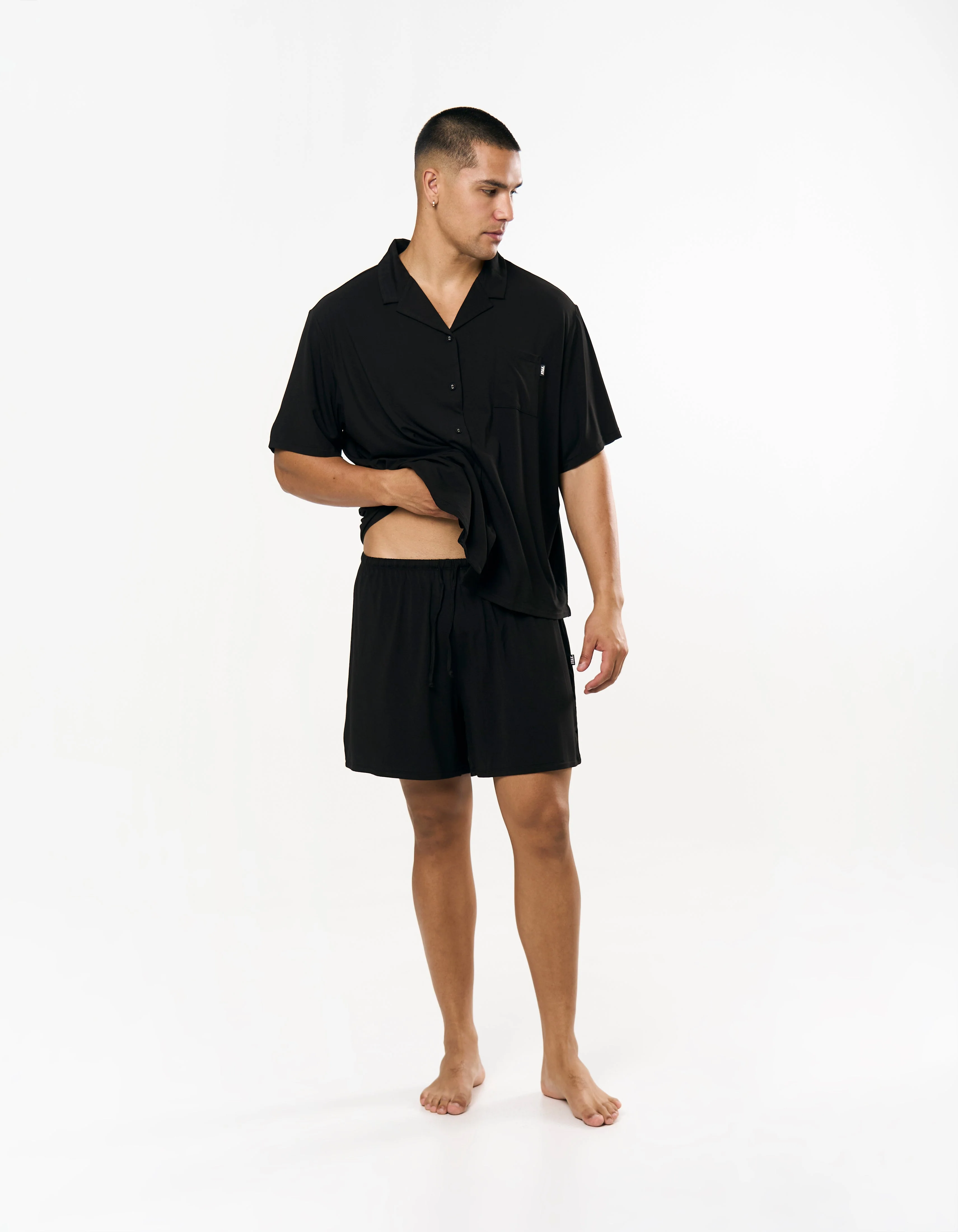 Sleep Short Sleeve Shirt - Black - Image 3