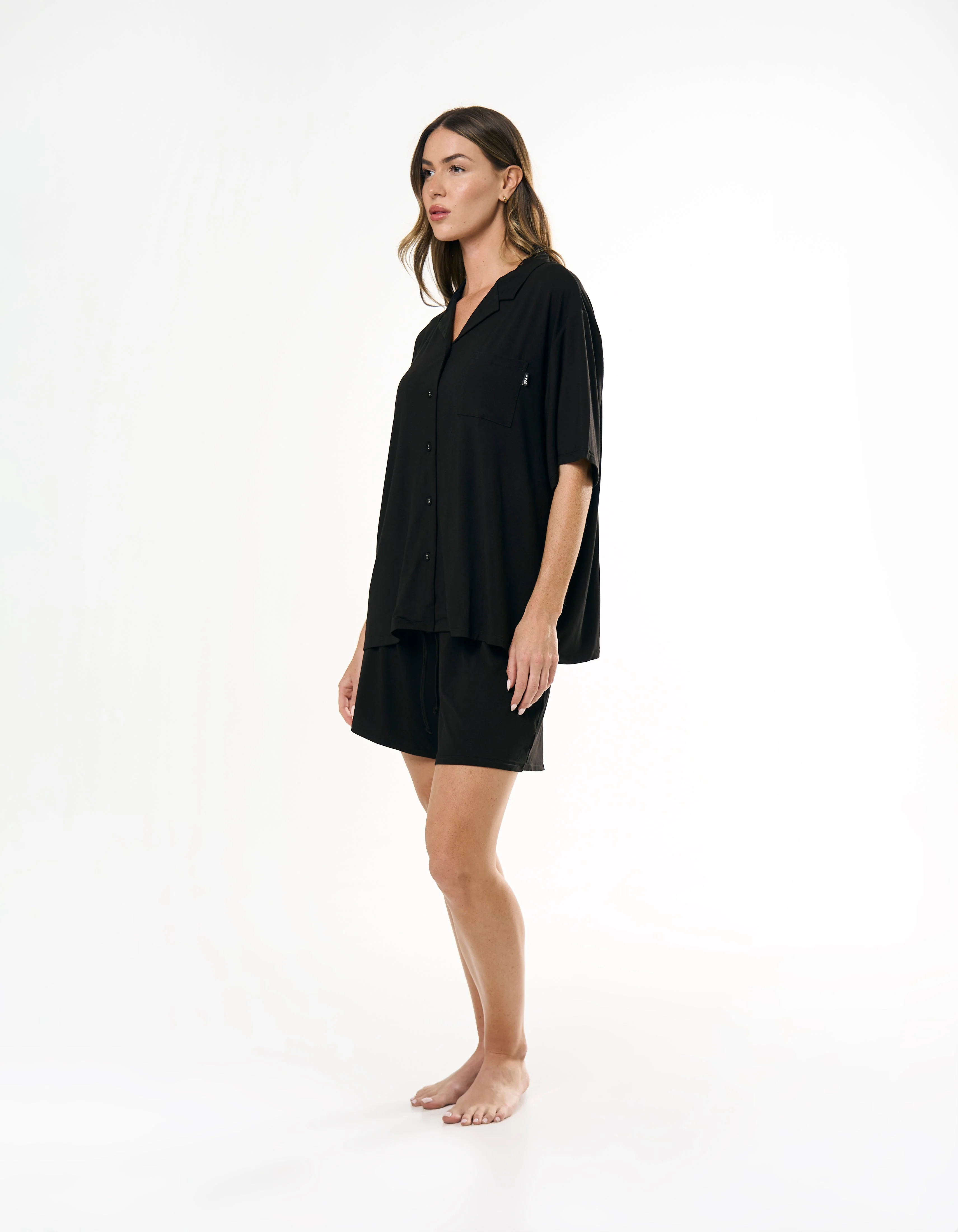 Sleep Short Sleeve Shirt - Black - Image 4