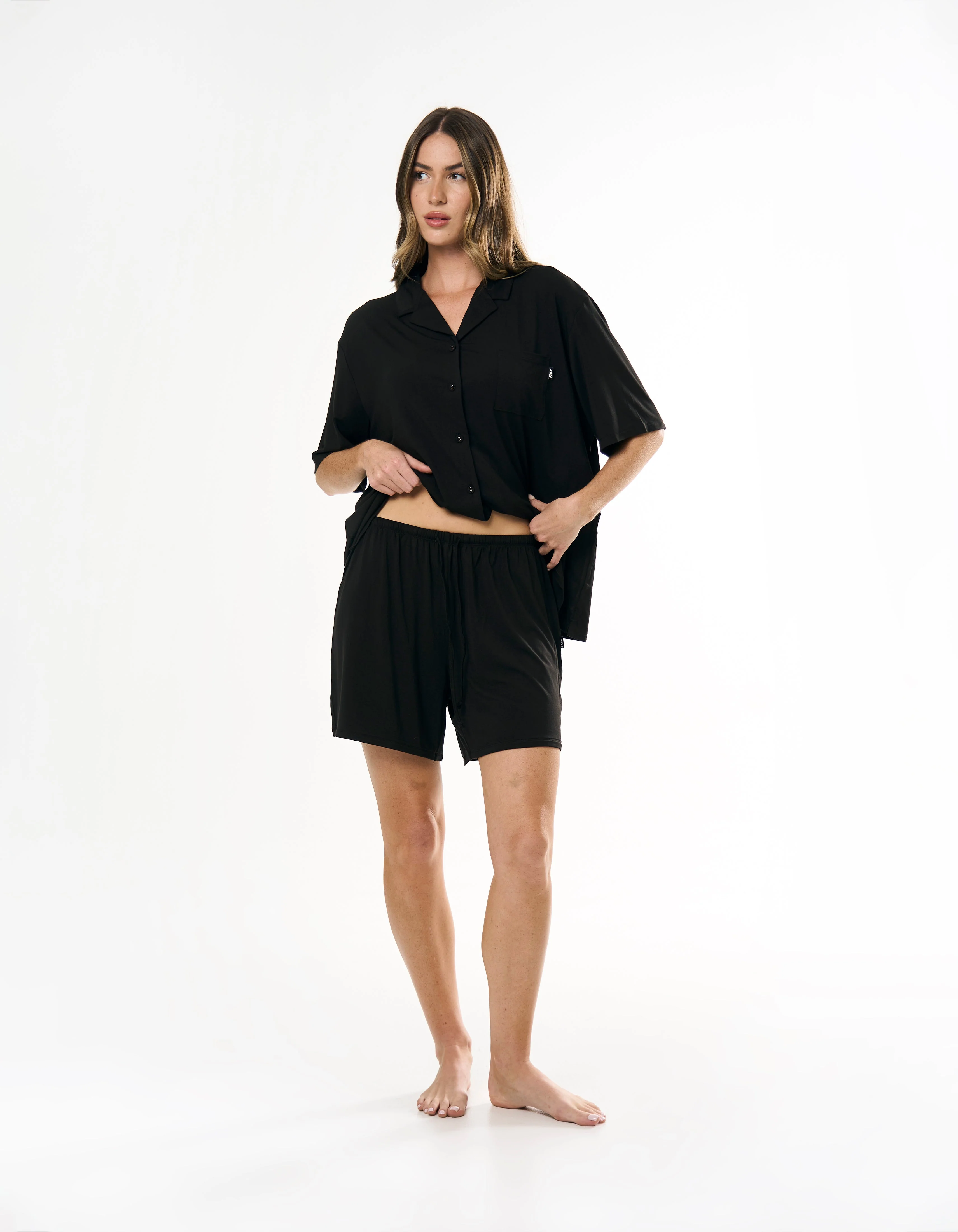 Sleep Short Sleeve Shirt - Black - Image 6