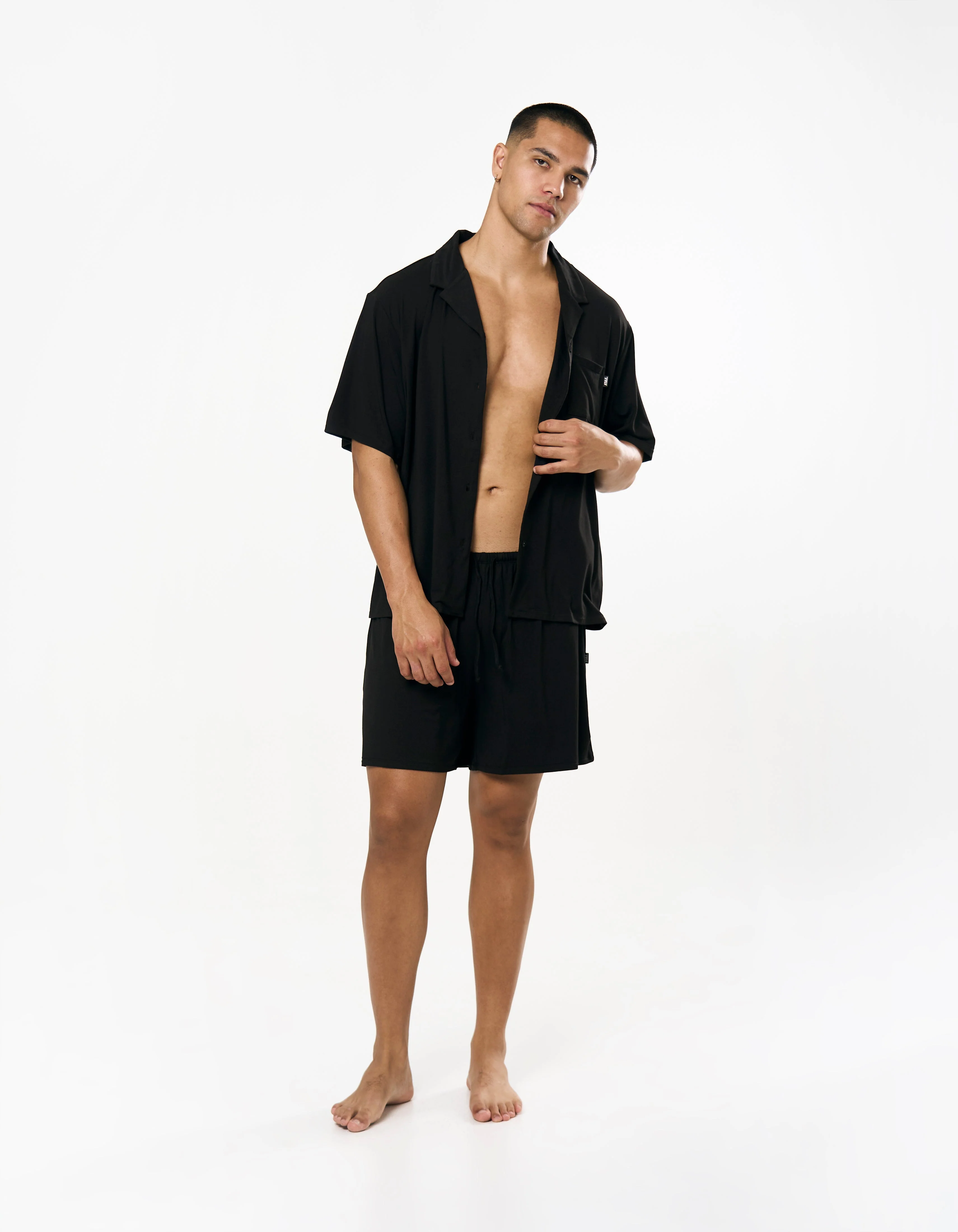 Sleep Short Sleeve Shirt - Black - Image 7