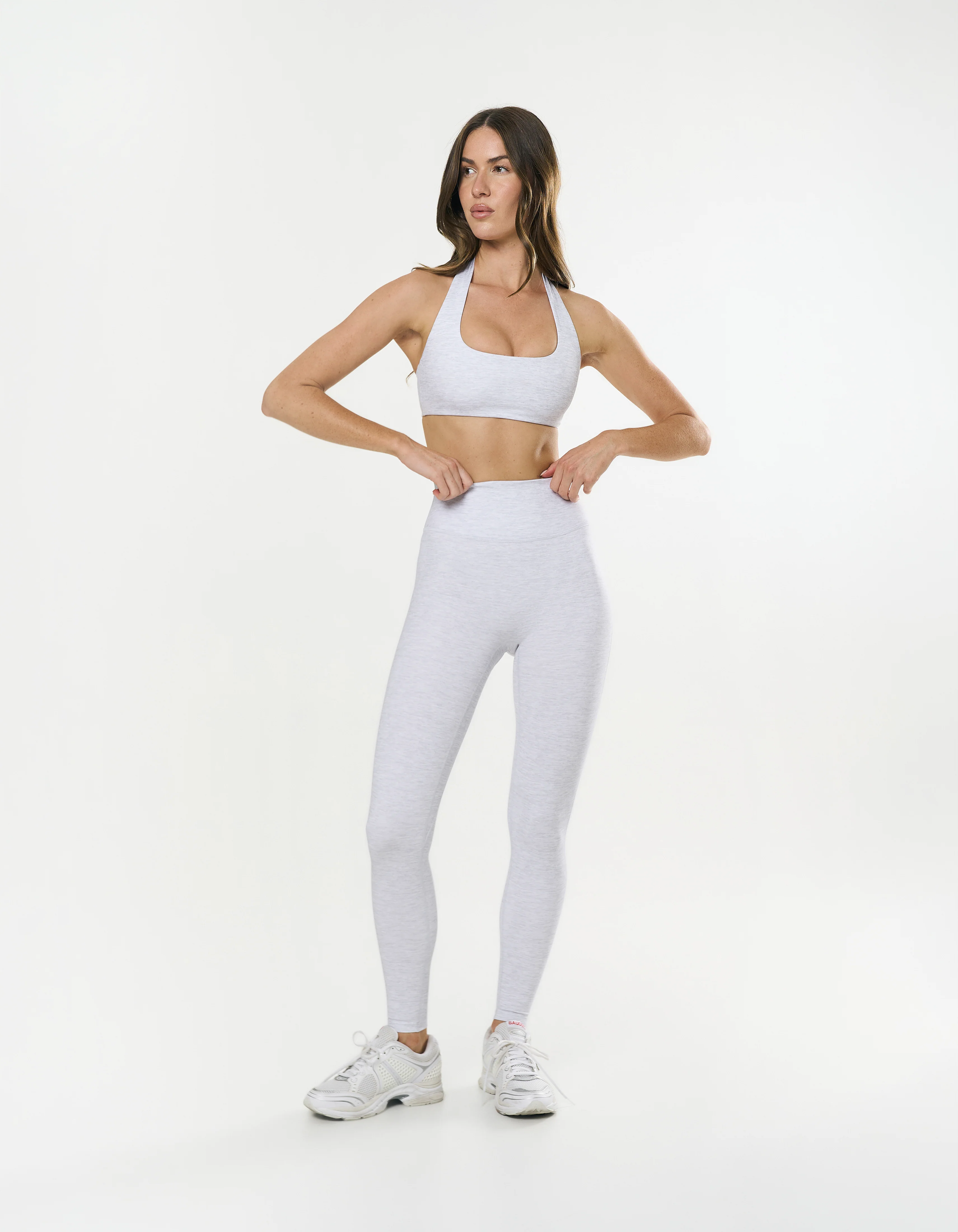 Square Neck Halter Crop Airlyte - Grey Marle - Image 6