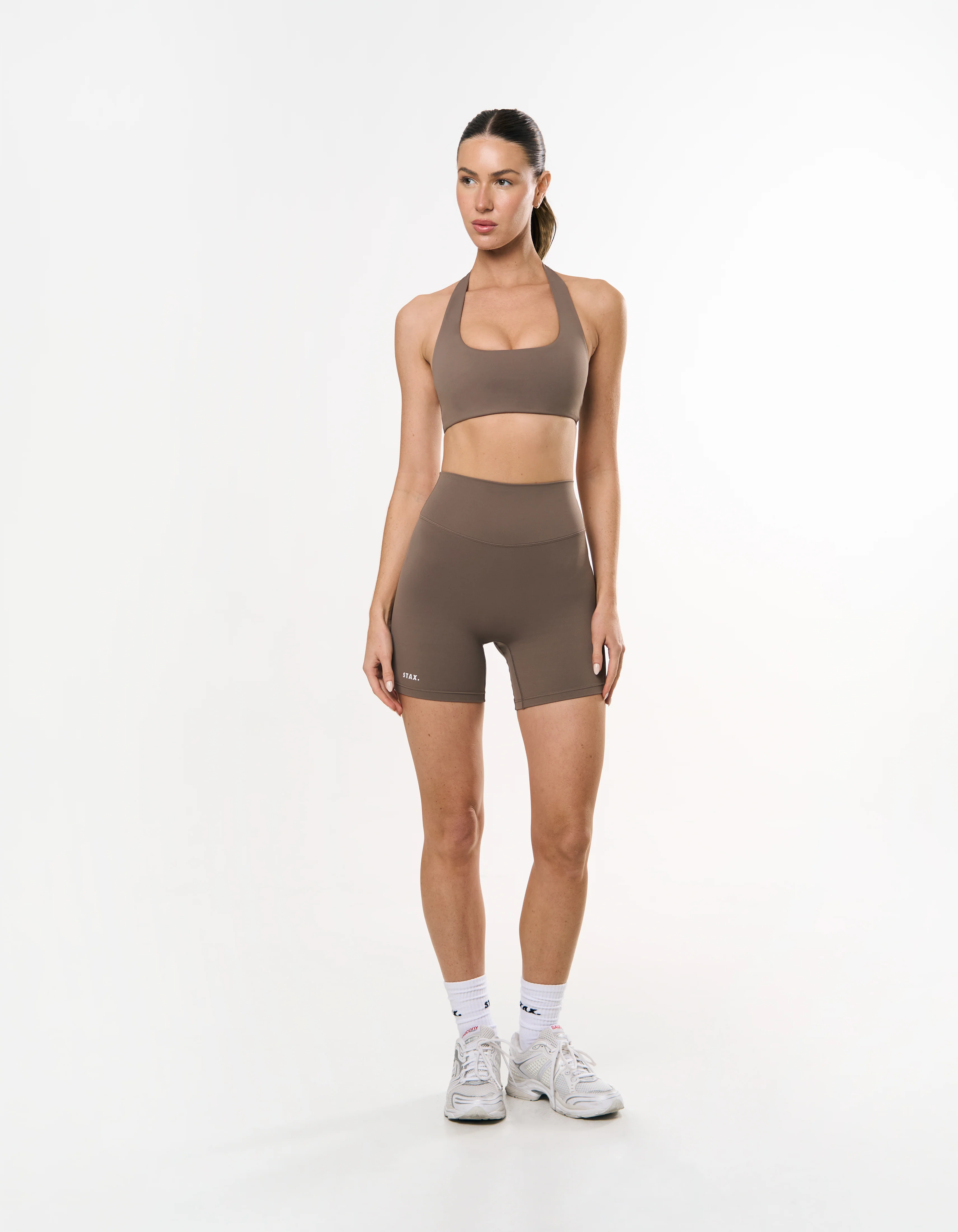 Square Neck Halter Crop Airlyte - Stone - Image 2