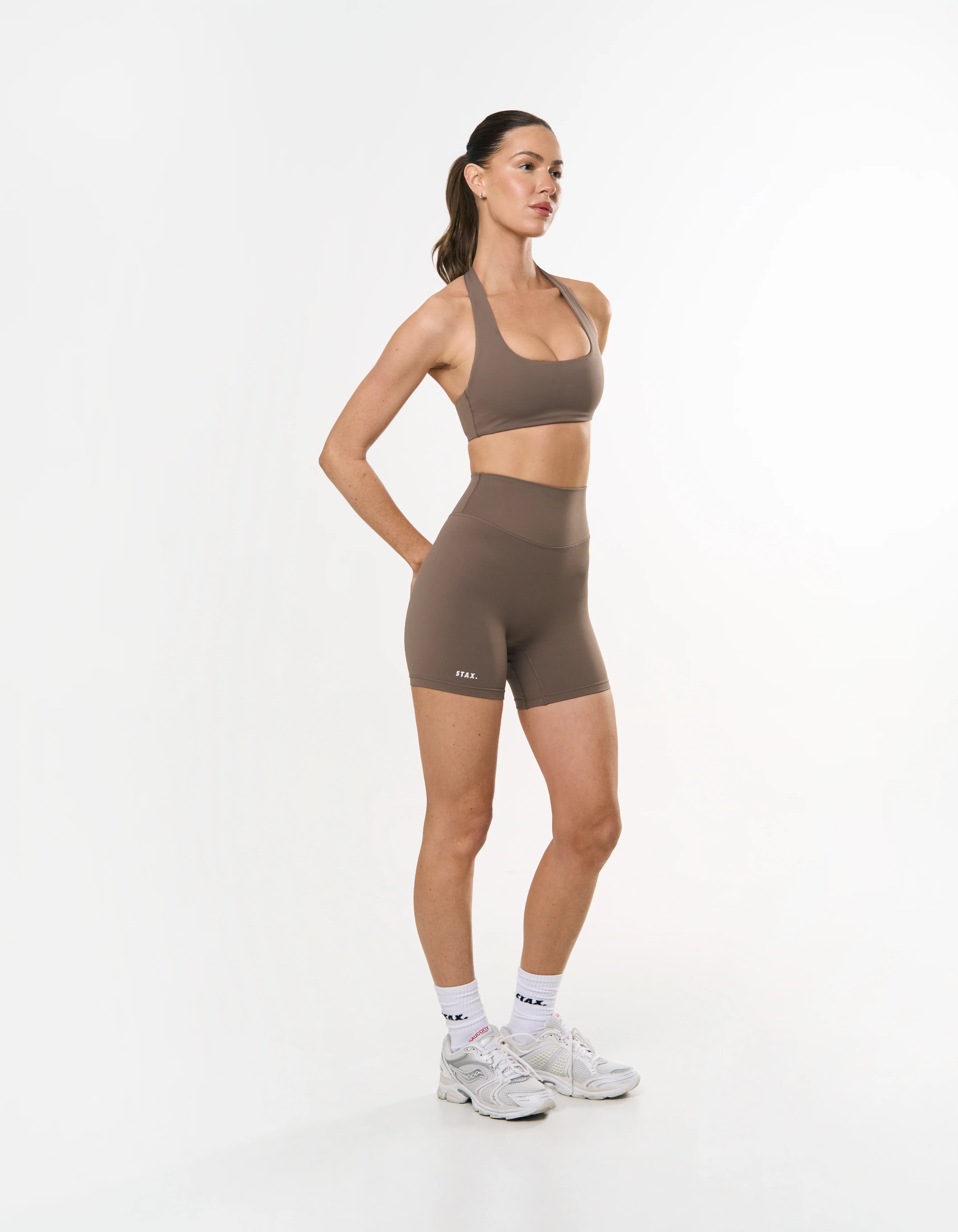 Square Neck Halter Crop Airlyte - Stone - Image 4