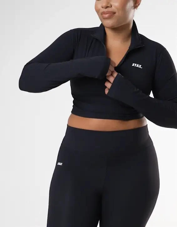 Long Sleeve Zip Crop NANDEX™ - Black - Image 13