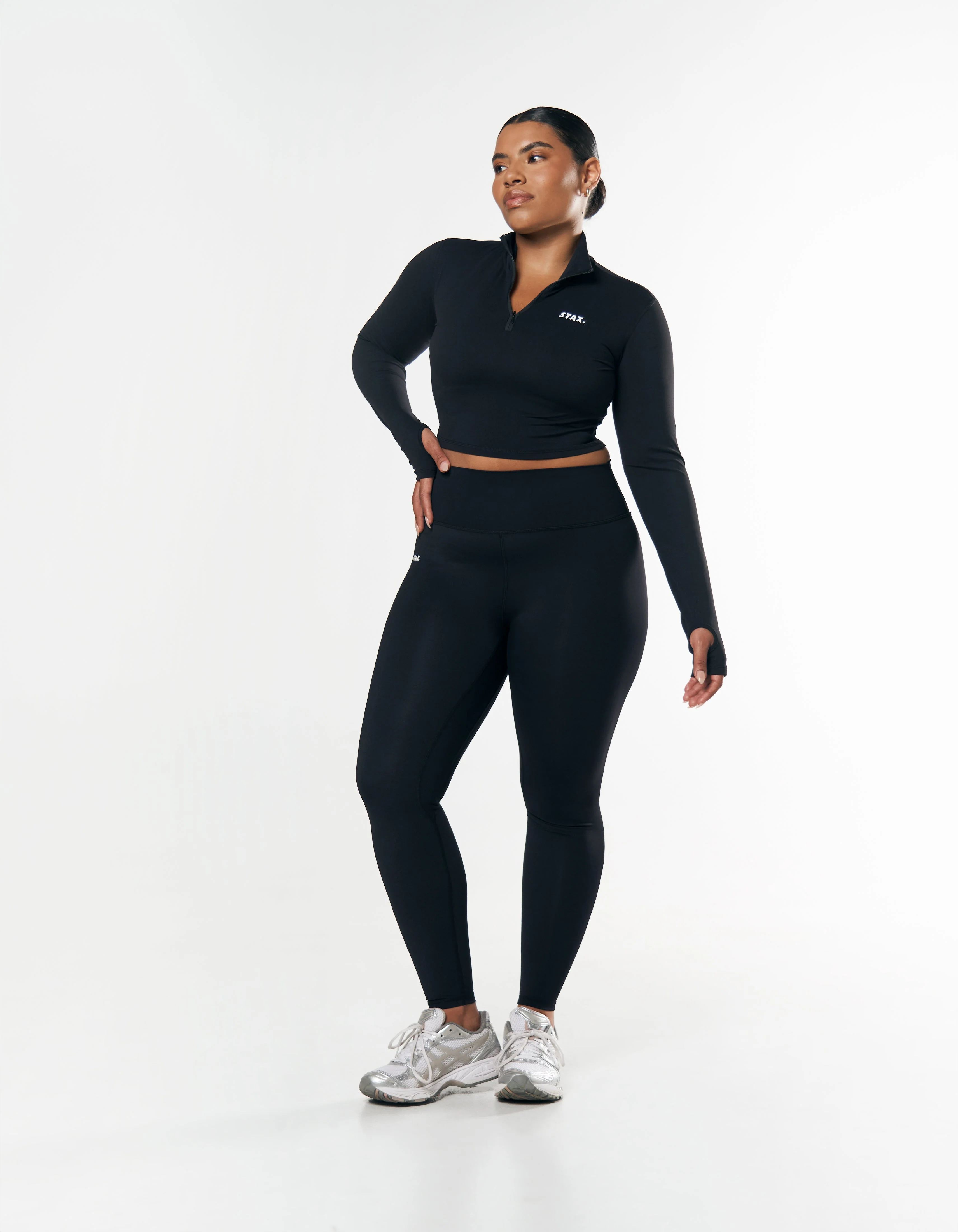 Long Sleeve Zip Crop NANDEX™ - Black - Image 3