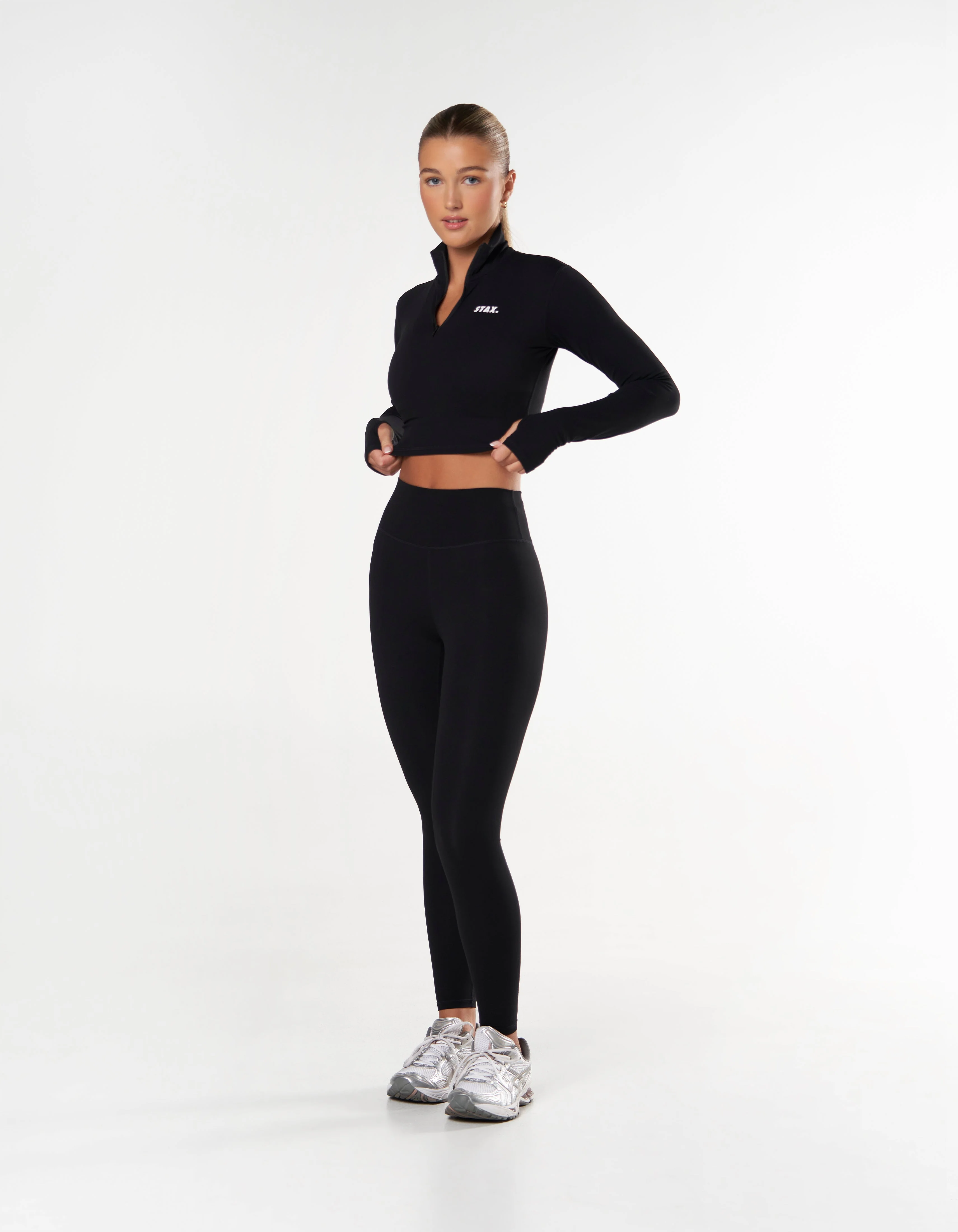 Long Sleeve Zip Crop NANDEX™ - Black - Image 4