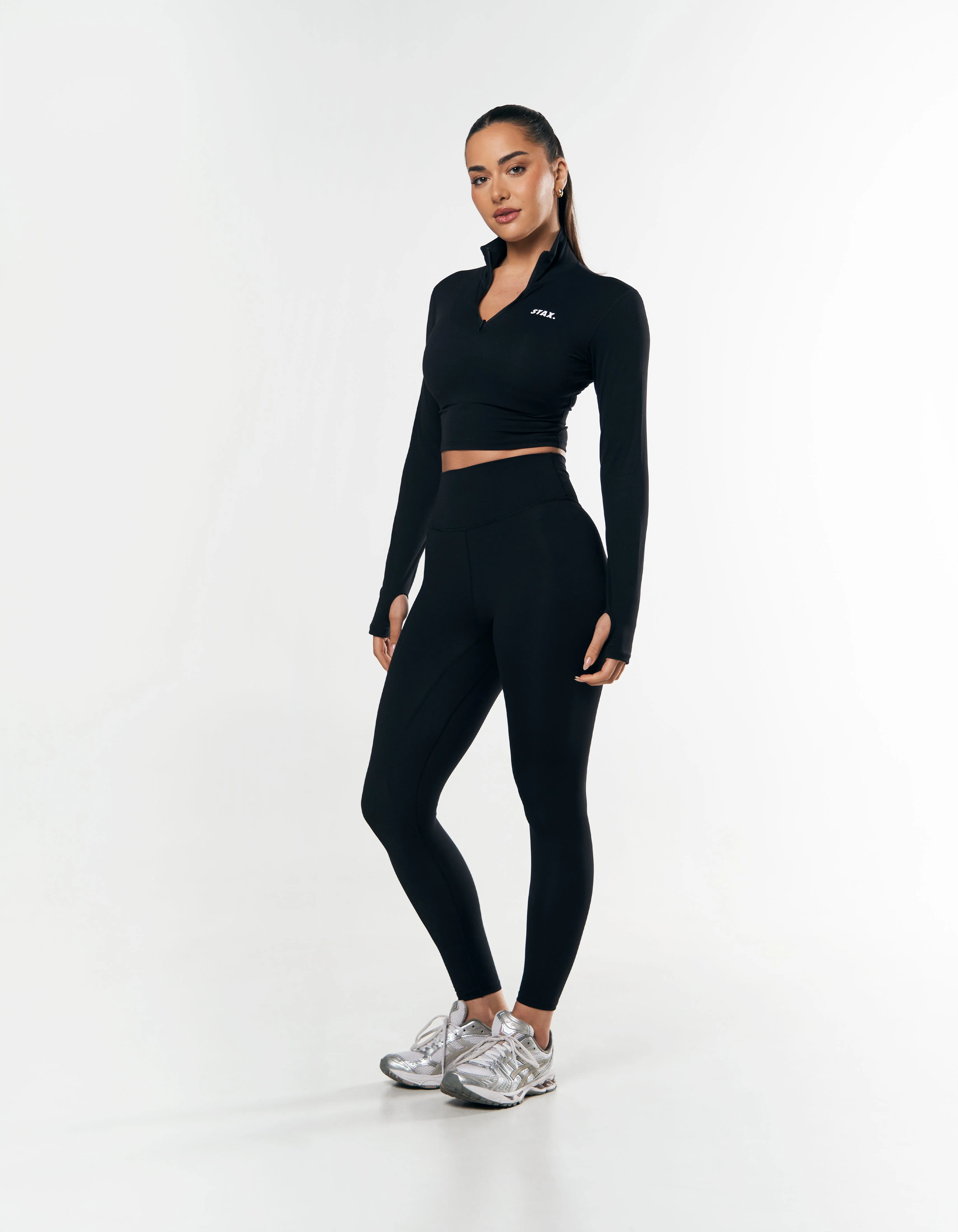 Long Sleeve Zip Crop NANDEX™ - Black - Image 5