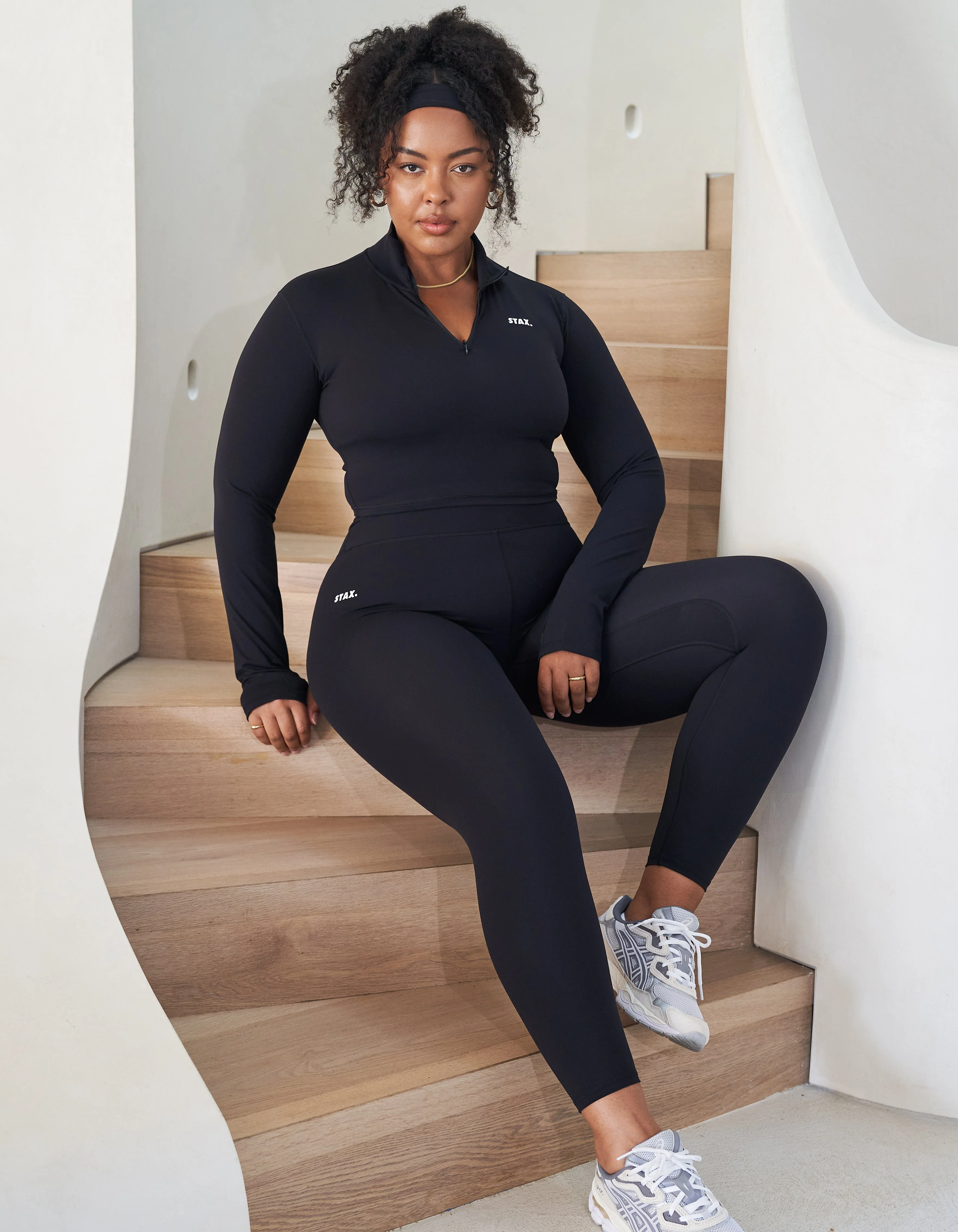 Long Sleeve Zip Crop NANDEX™ - Black - Image 7