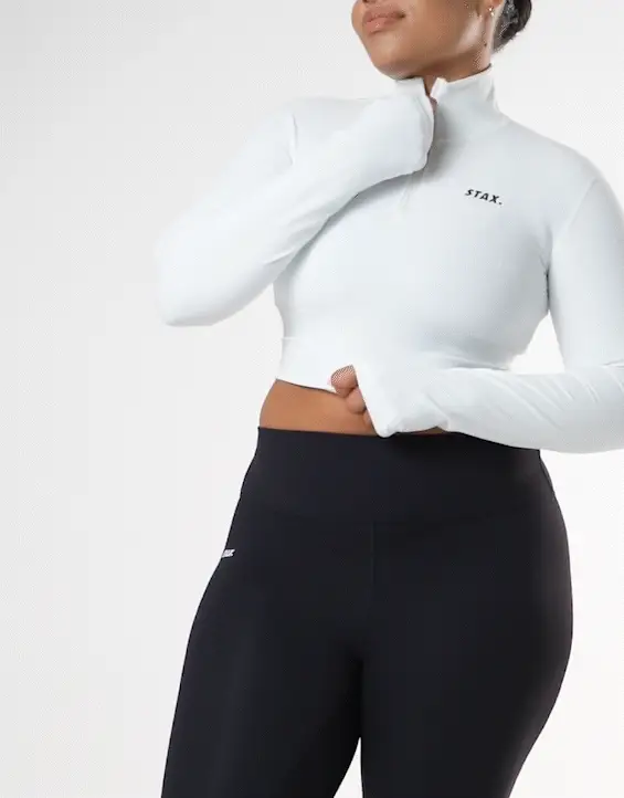 Long Sleeve Zip Crop NANDEX™ - White - Image 12