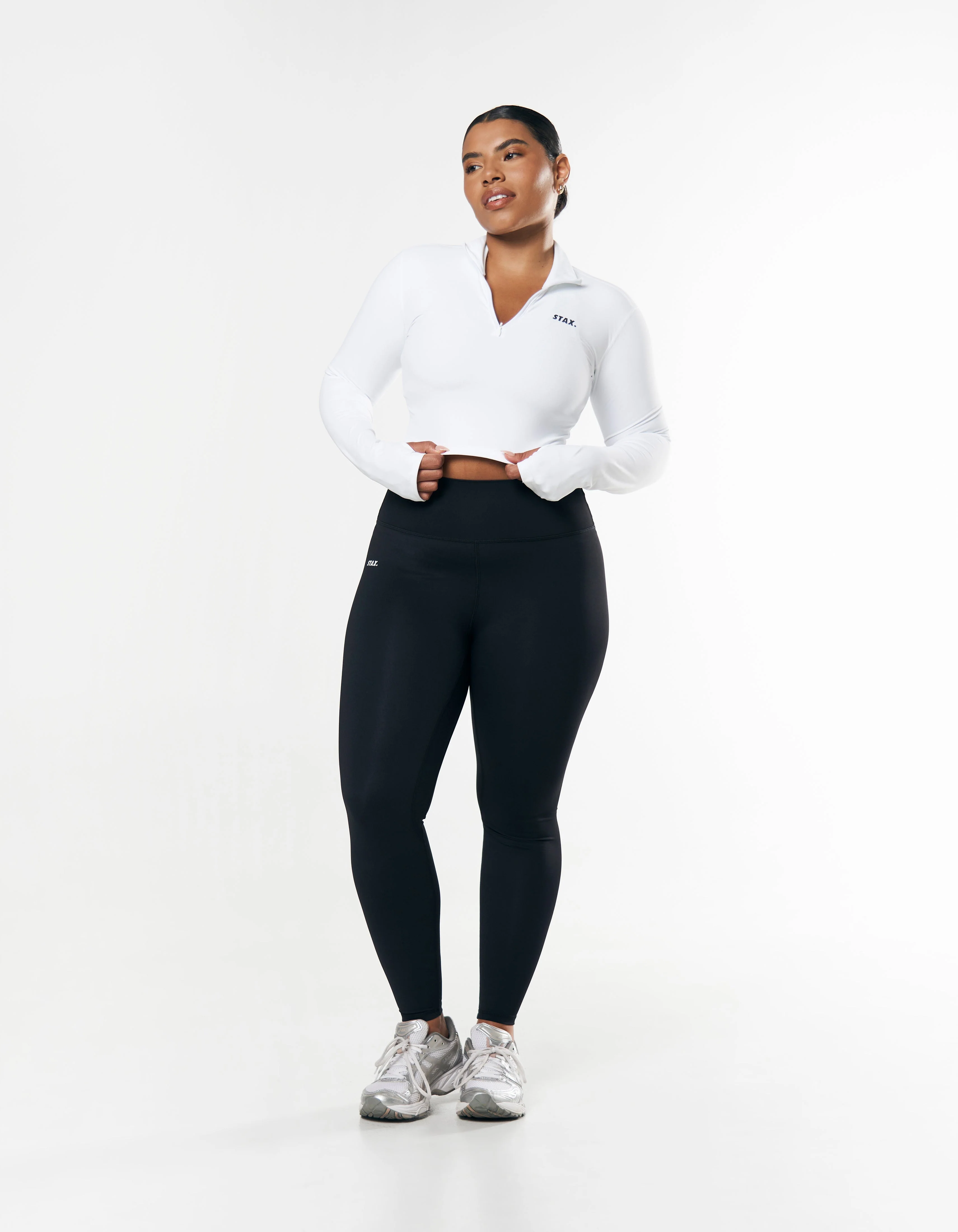 Long Sleeve Zip Crop NANDEX™ - White - Image 3