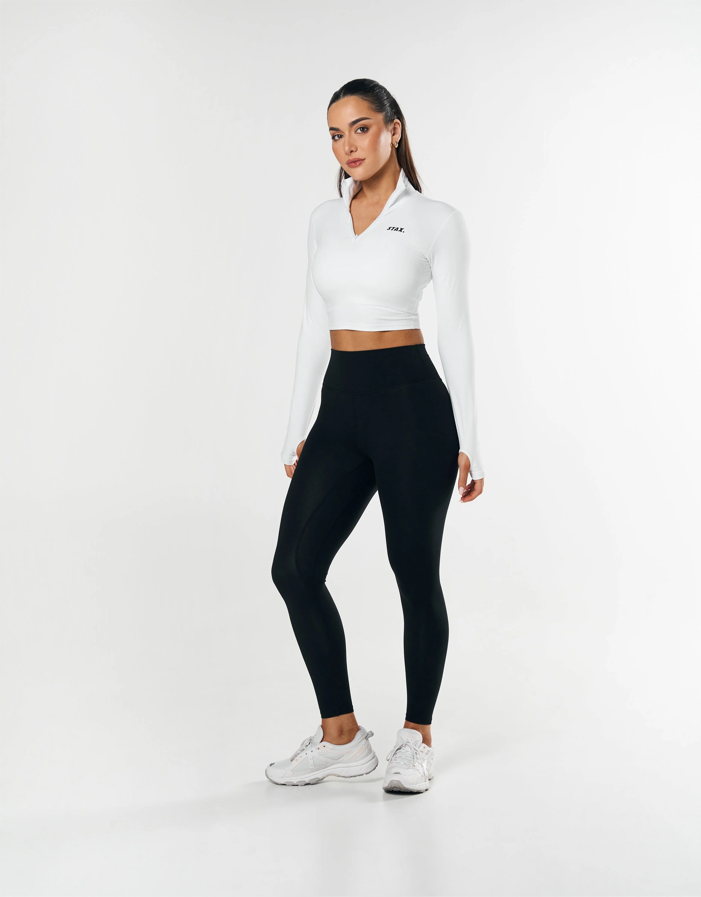 Long Sleeve Zip Crop NANDEX™ - White - Image 8