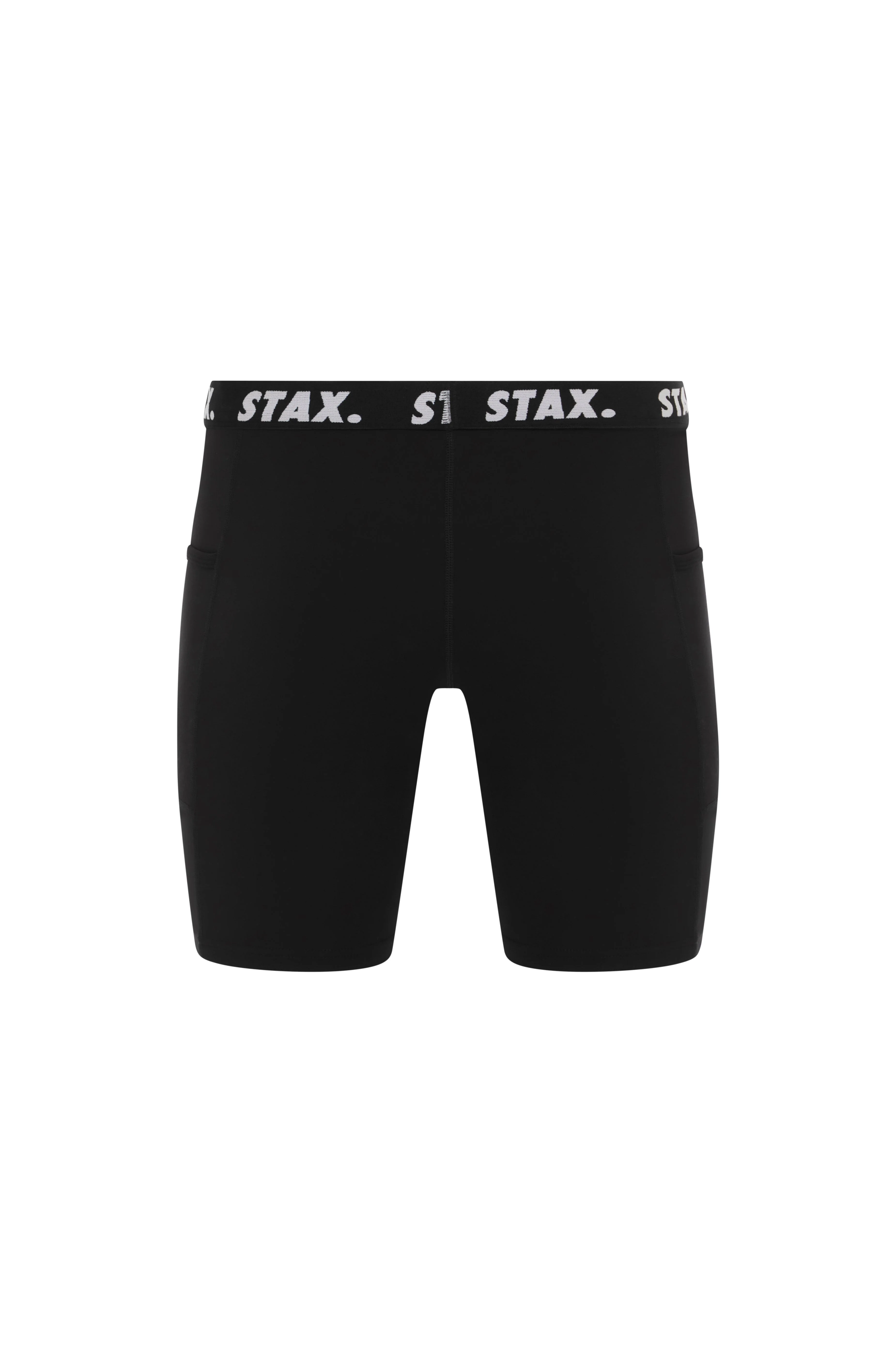 Mens Compressive Phone Pocket Bike Shorts - Black - Image 8