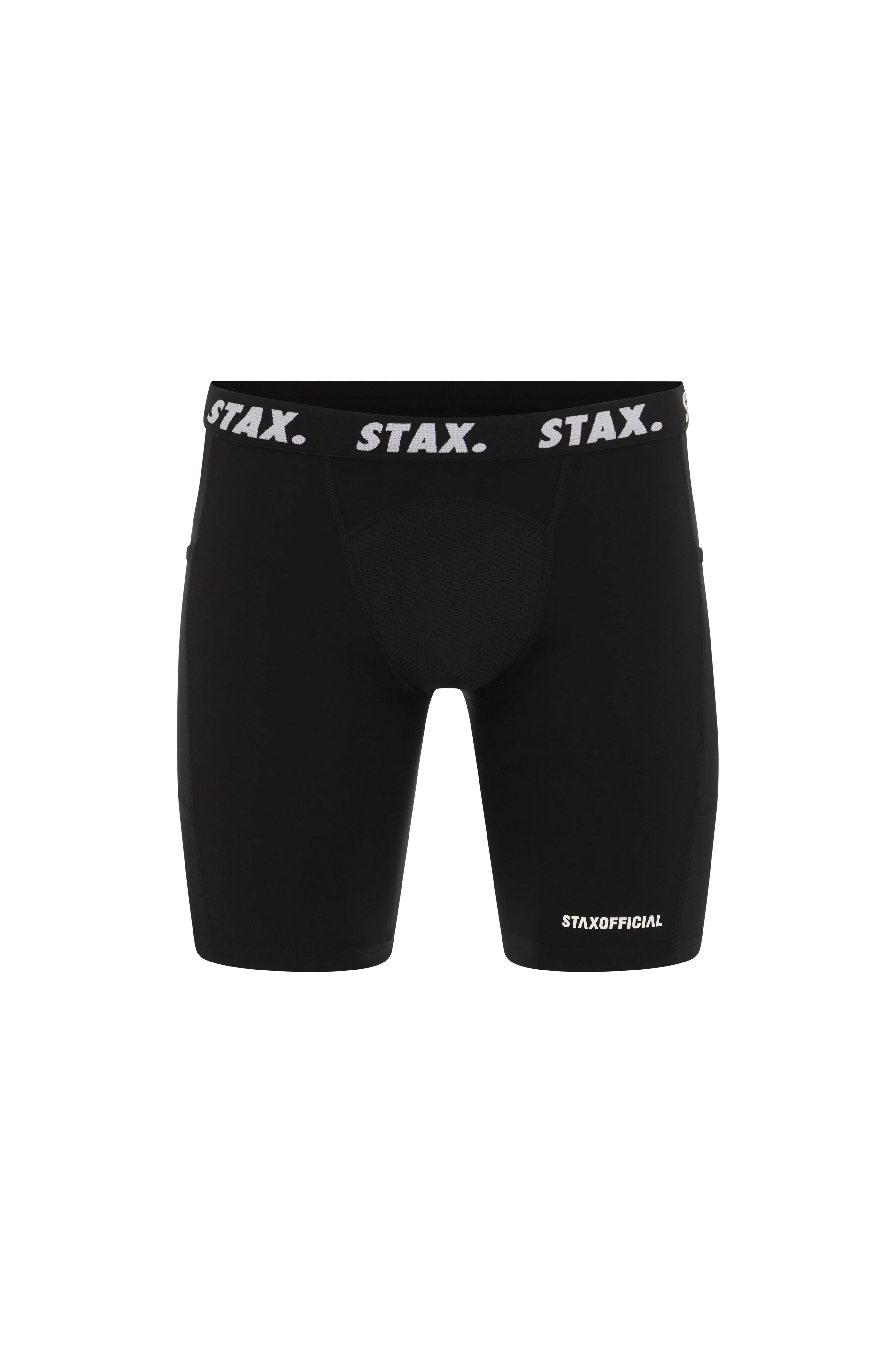 Mens Compressive Phone Pocket Bike Shorts - Black - Image 9