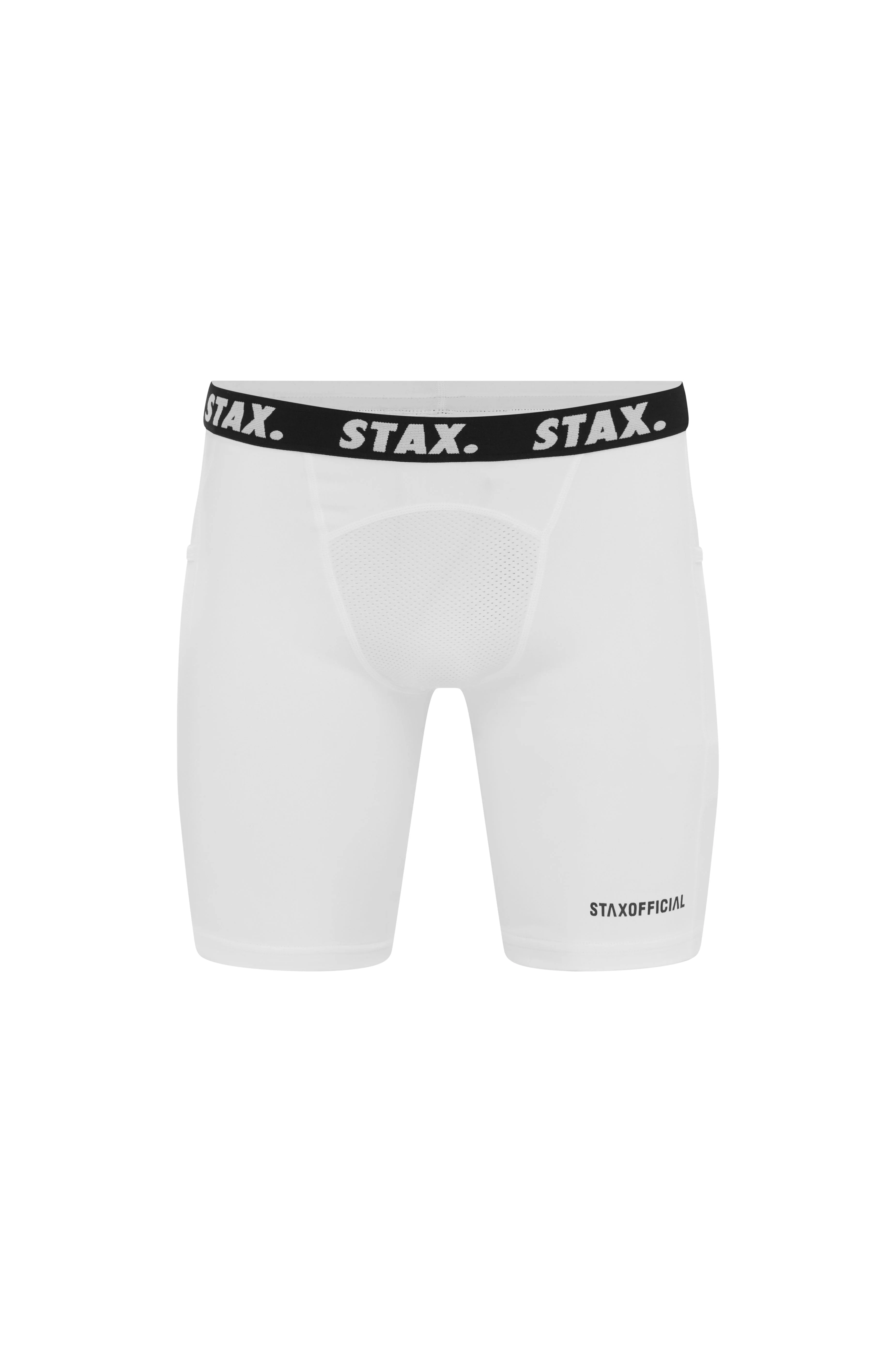Mens Compressive Phone Pocket Bike Shorts - White - Image 10