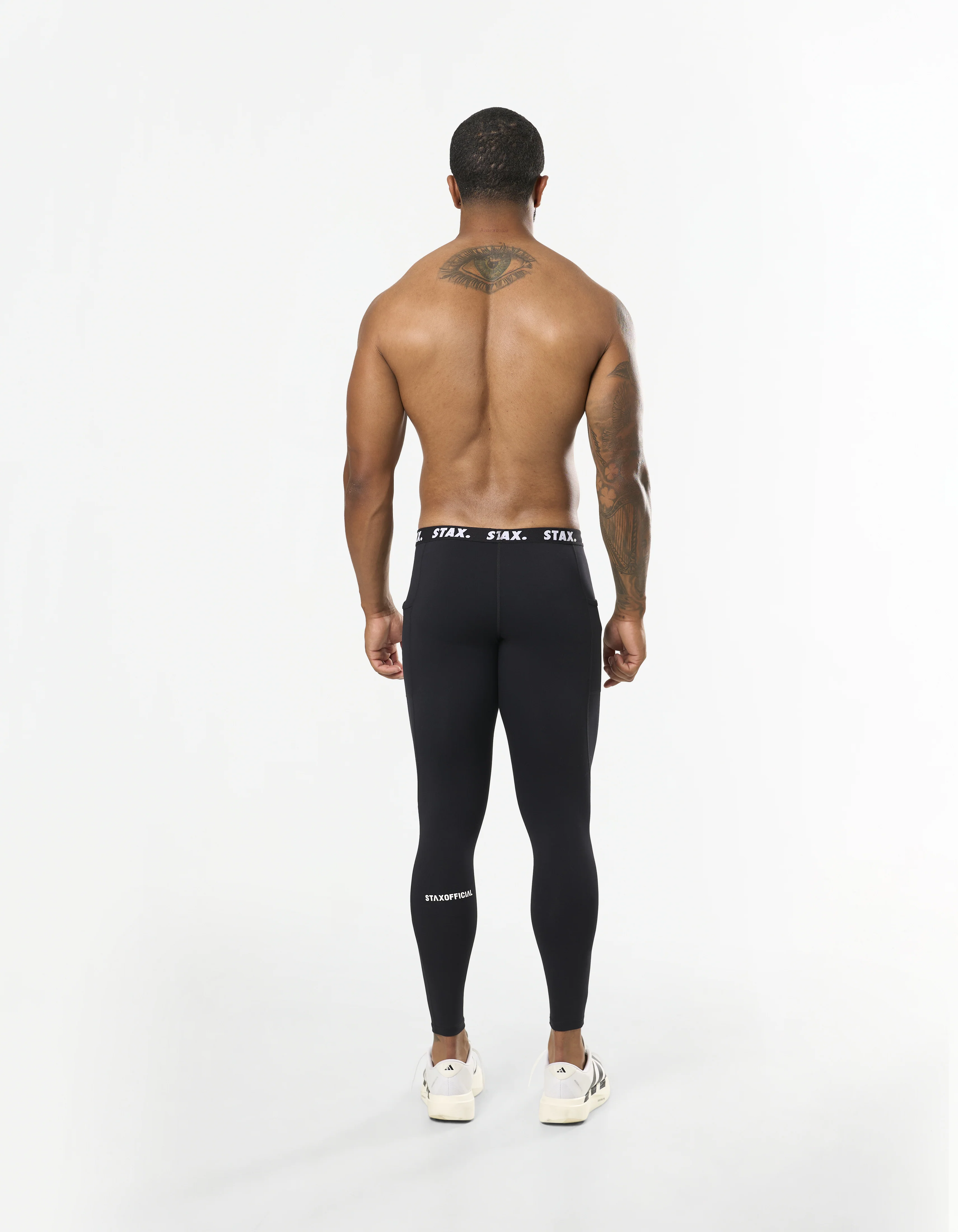 Mens Compressive Phone Pocket Tights - Black - Image 3