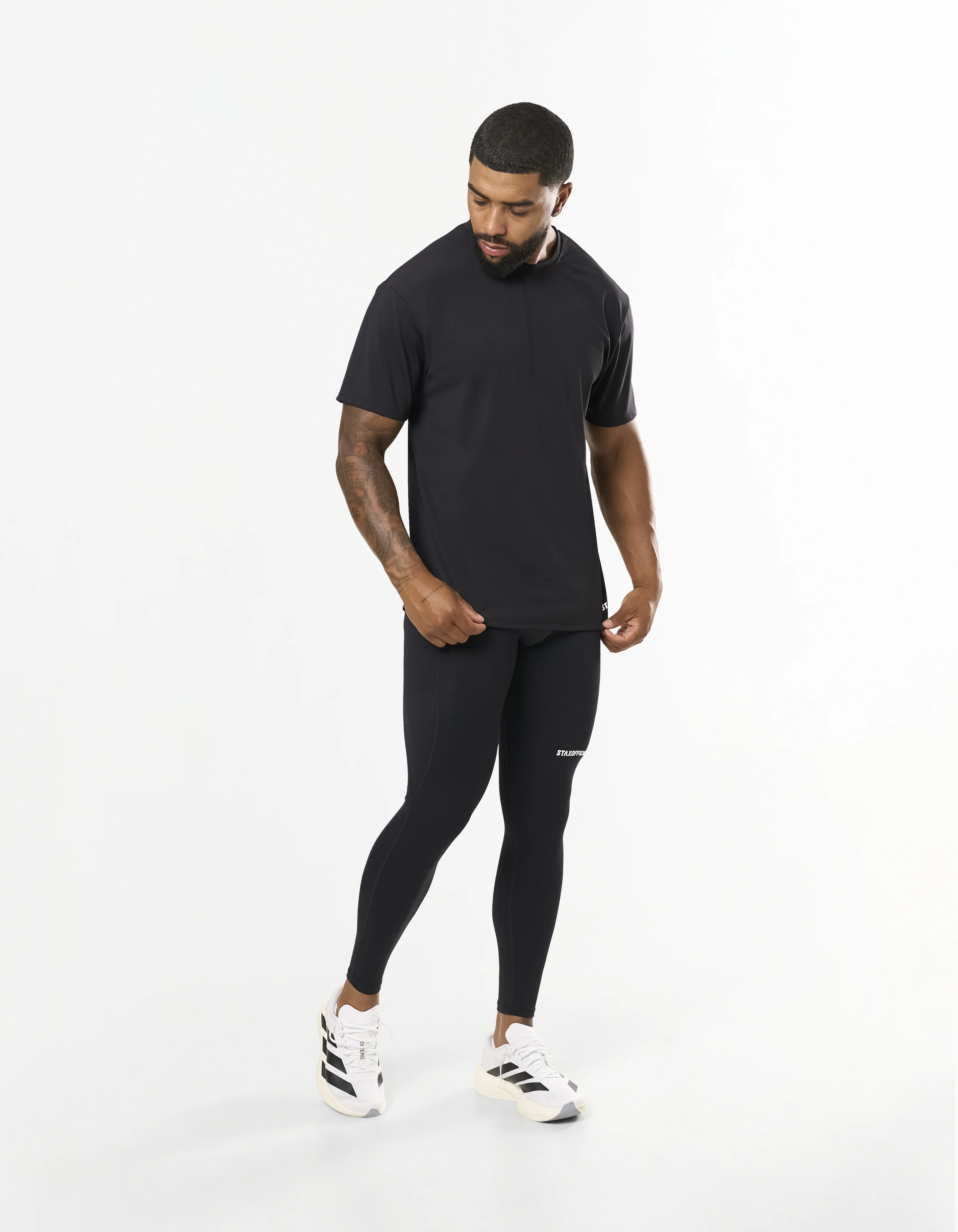Mens Compressive Phone Pocket Tights - Black - Image 4