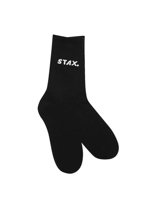 Unisex Crew Socks - Black - Image 4