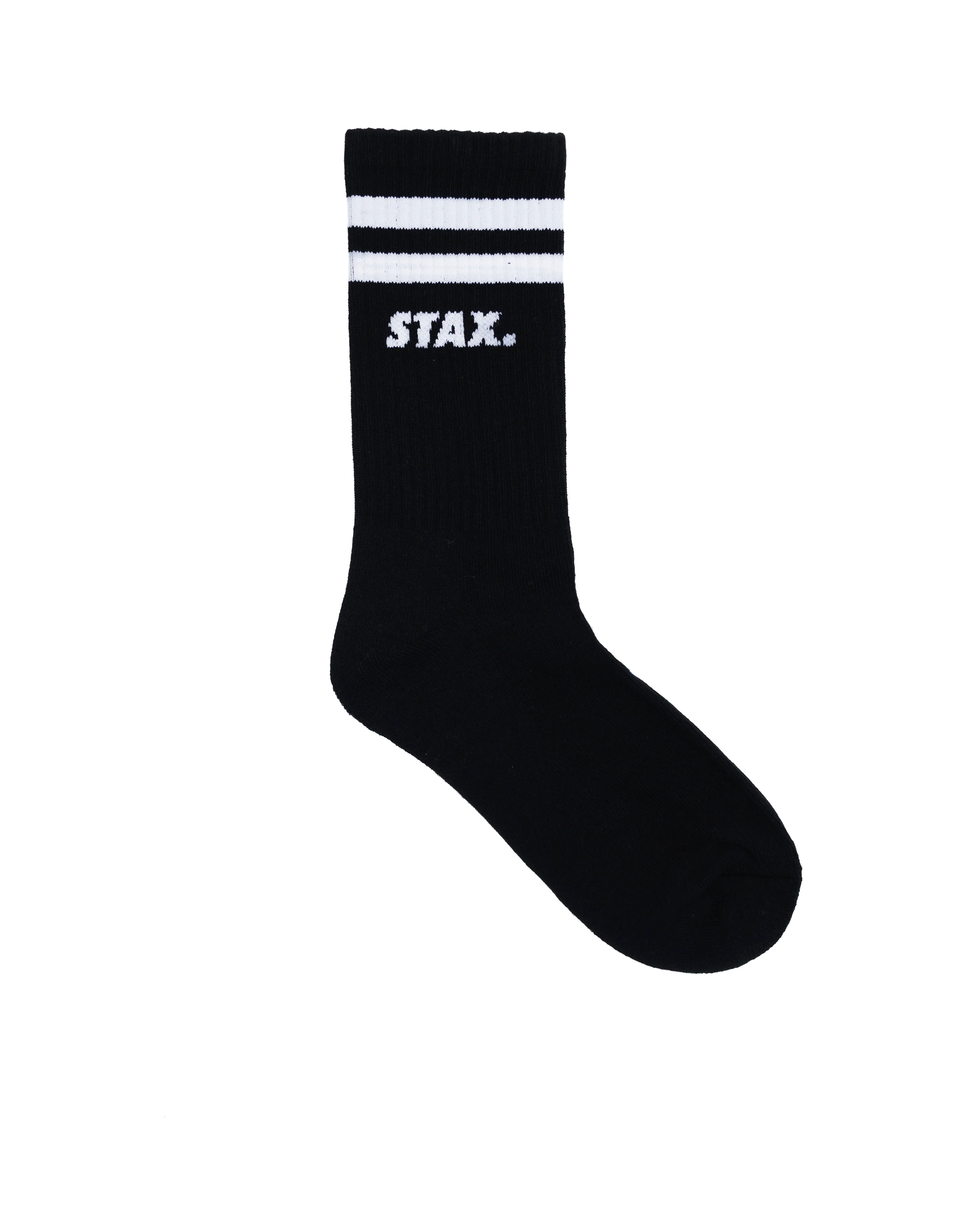Unisex Crew Socks - Black Striped - Image 3