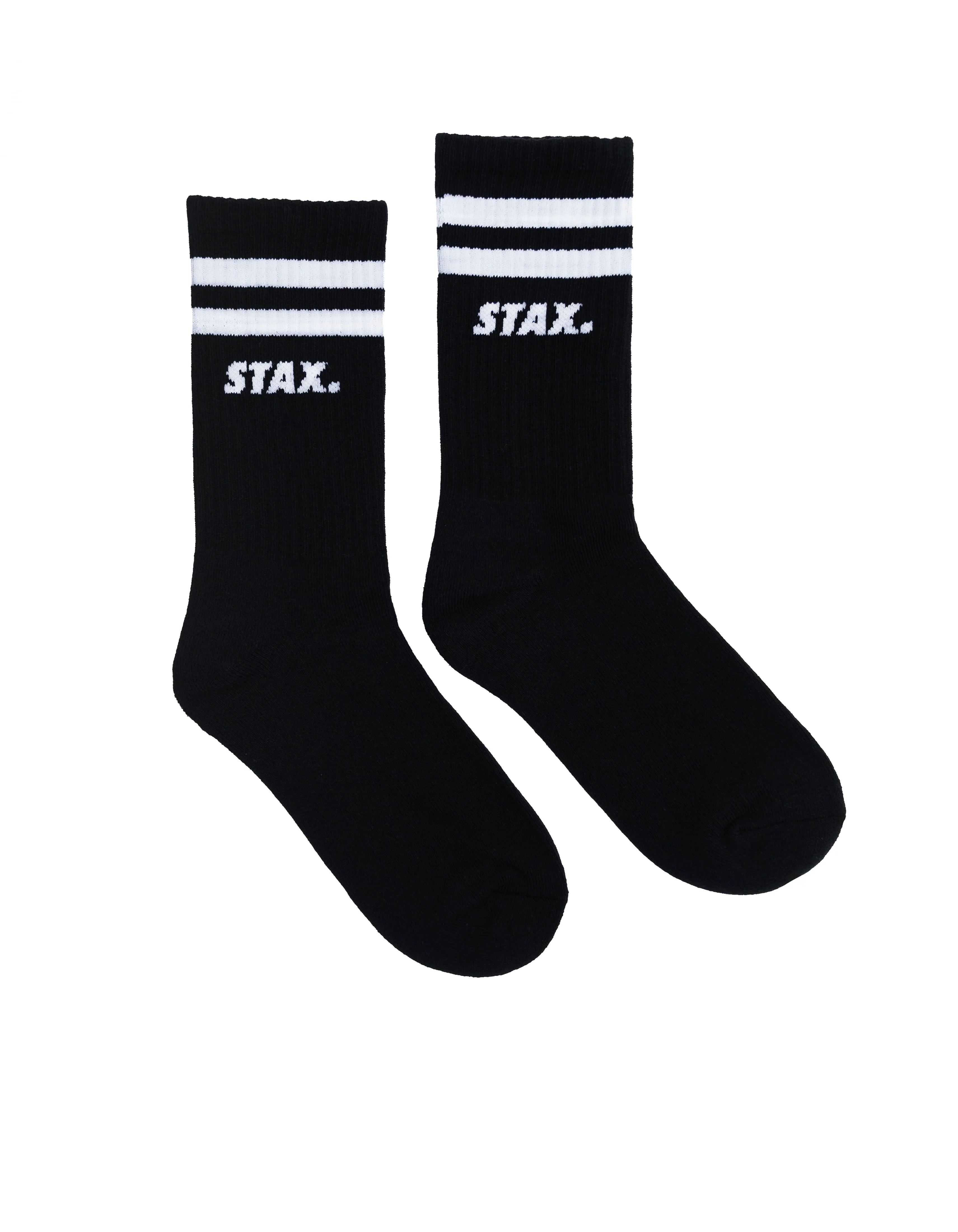 Unisex Crew Socks - Black Striped - Image 4